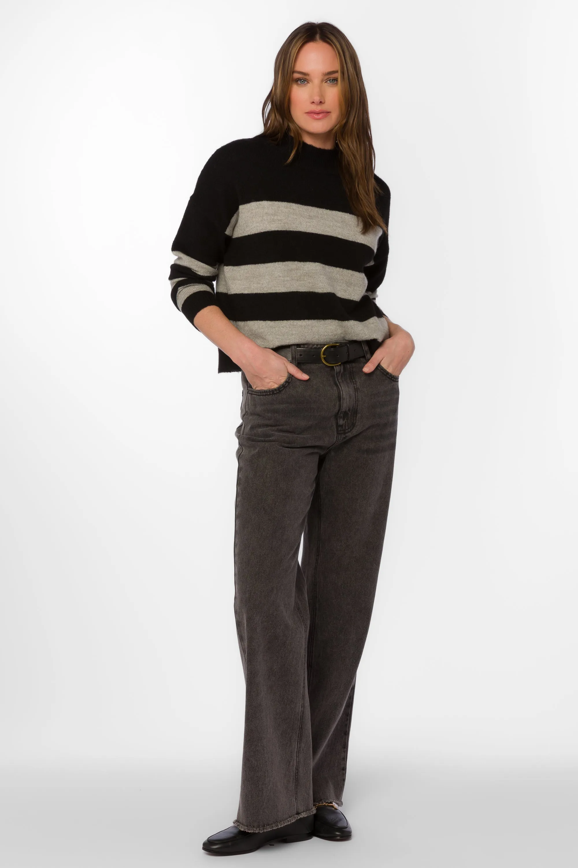 Belinda Black Rugby Stripe Sweater sold by Velvet Heart product image thumbnail 2