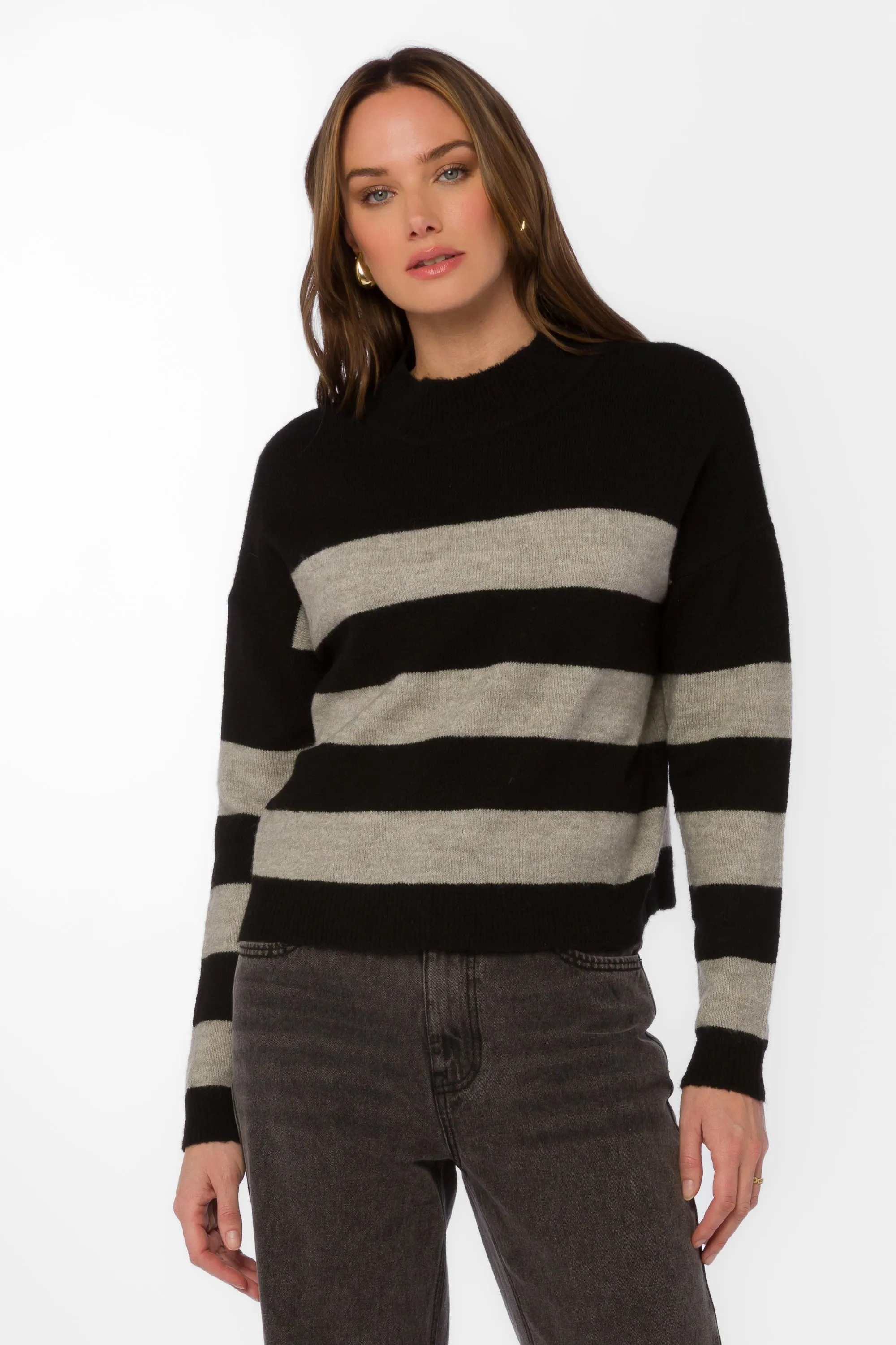 Belinda Black Rugby Stripe Sweater sold by Velvet Heart product image thumbnail 3