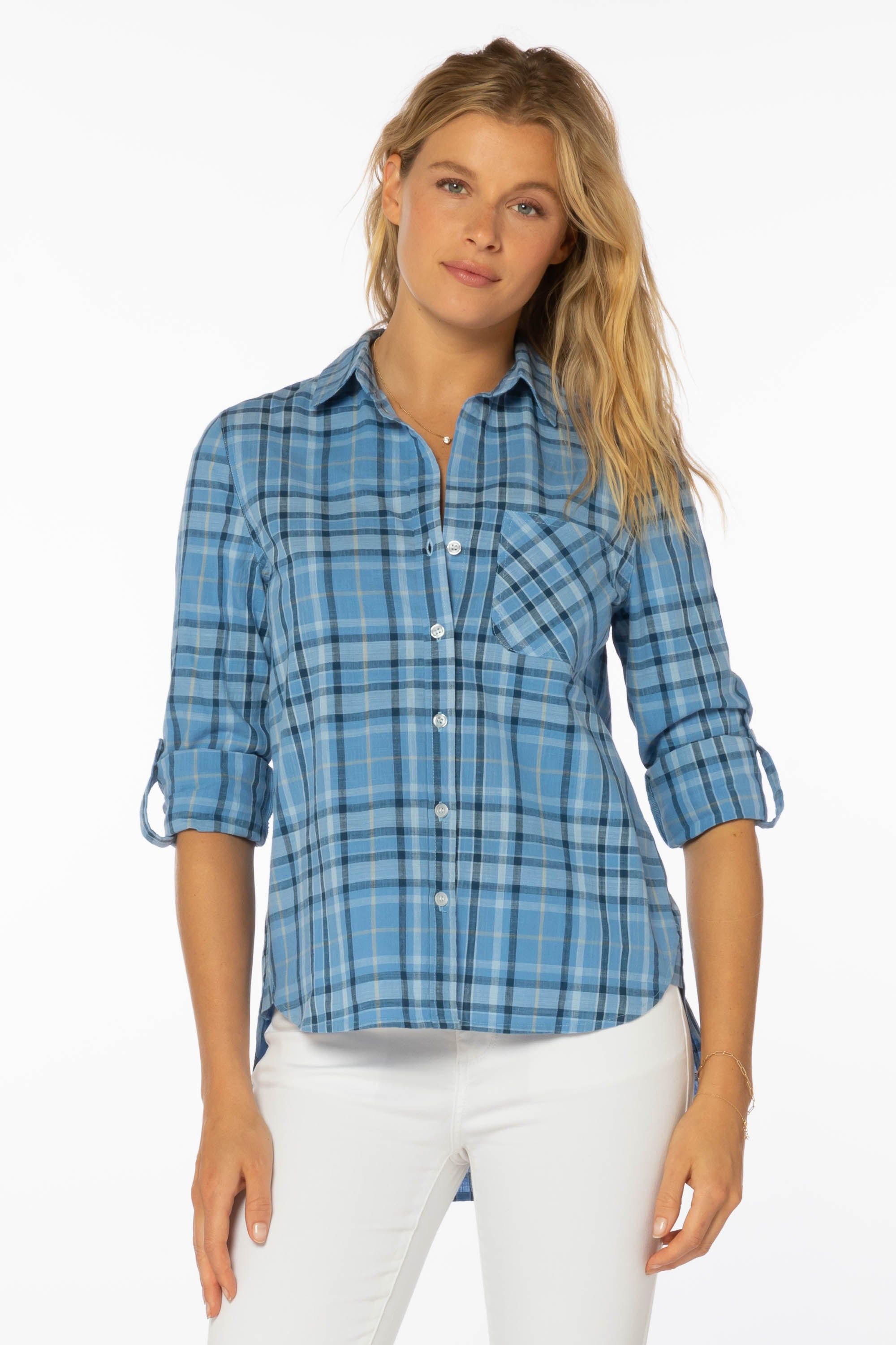 Elisa Blue Plaid Shirt sold by Velvet Heart product image thumbnail 2