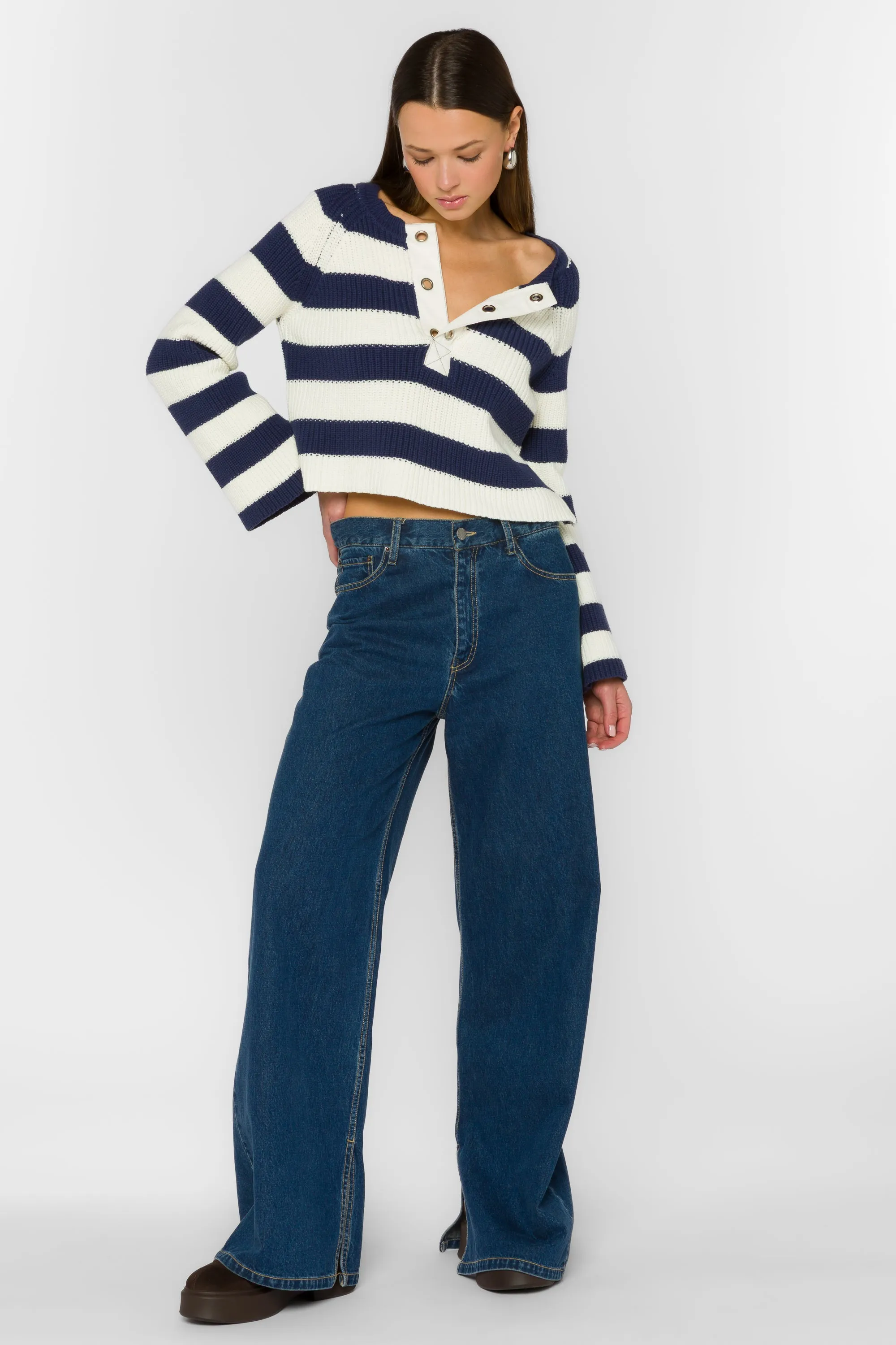 Sapphire Navy Stripe Sweater sold by Velvet Heart product image thumbnail 3