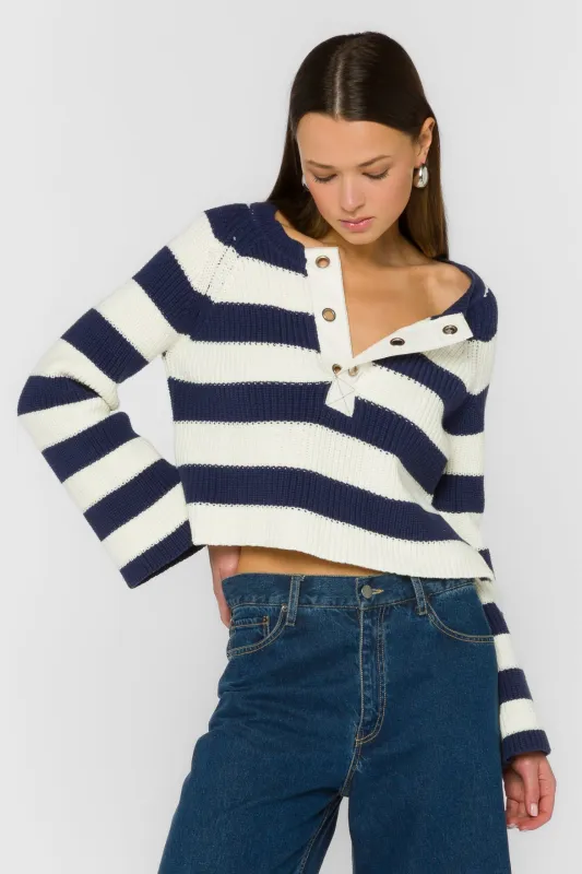 Sapphire Navy Stripe Sweater made by Velvet Heart