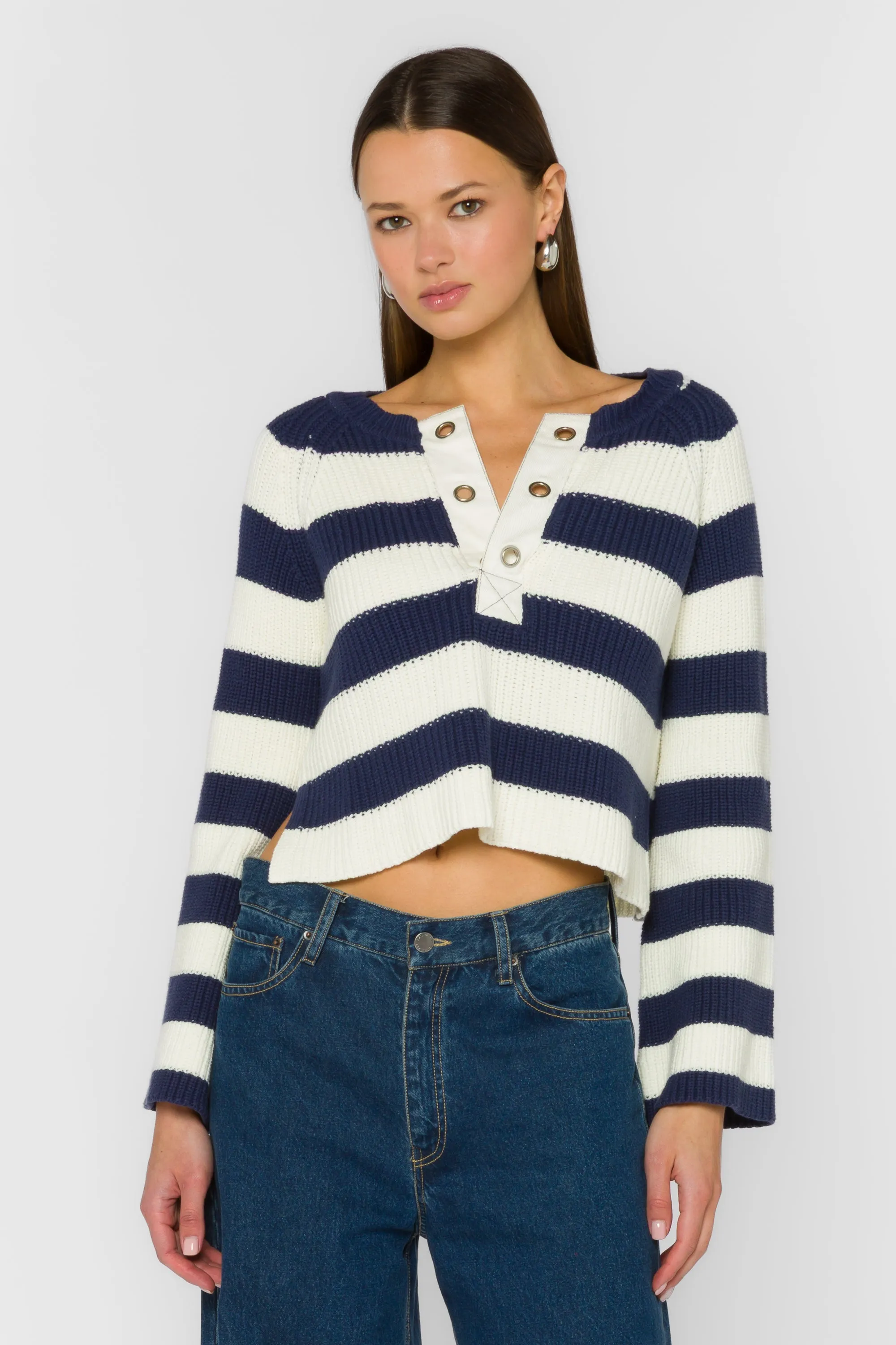 Sapphire Navy Stripe Sweater sold by Velvet Heart product image thumbnail 4