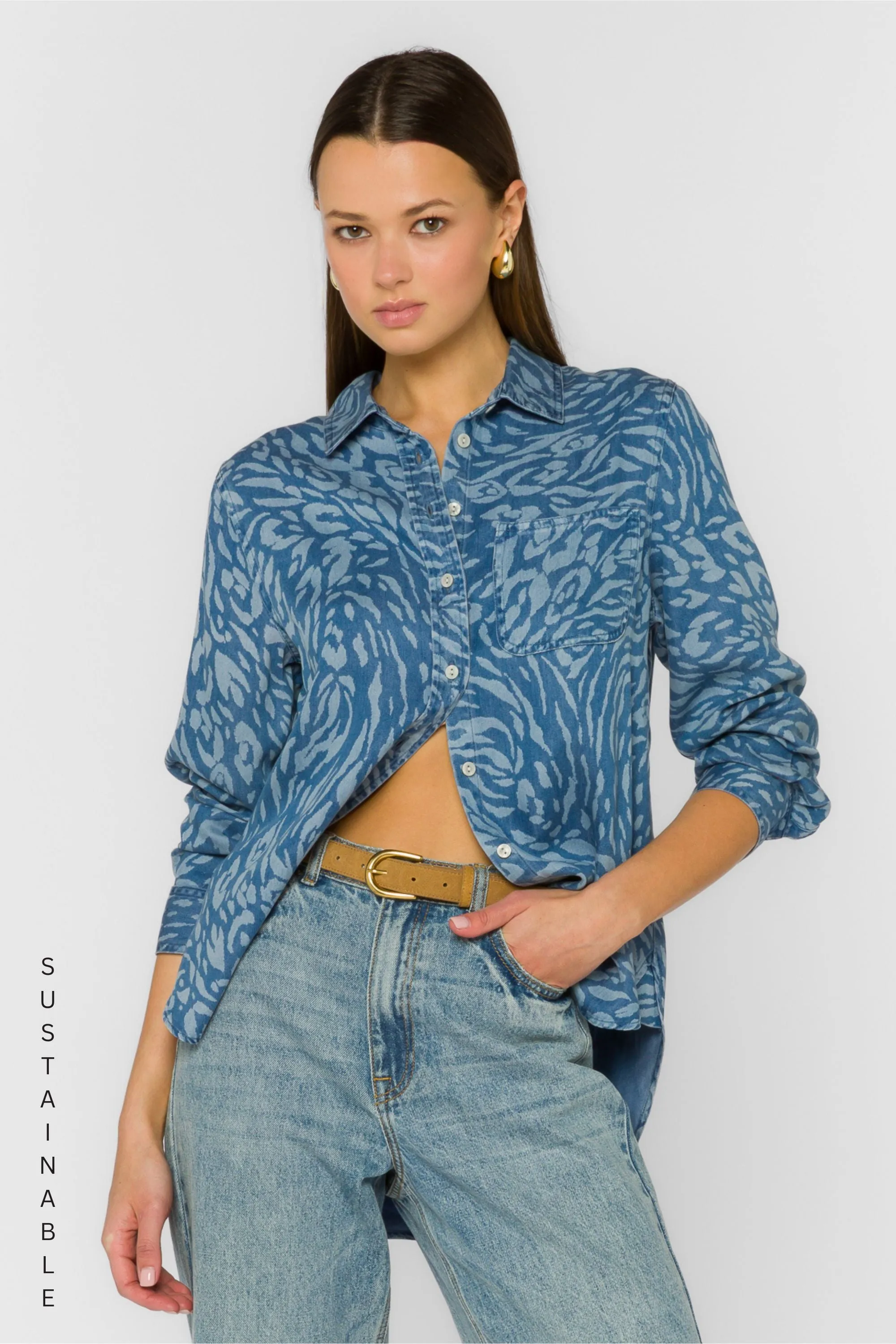Bennett Blue Skin Shirt sold by Velvet Heart