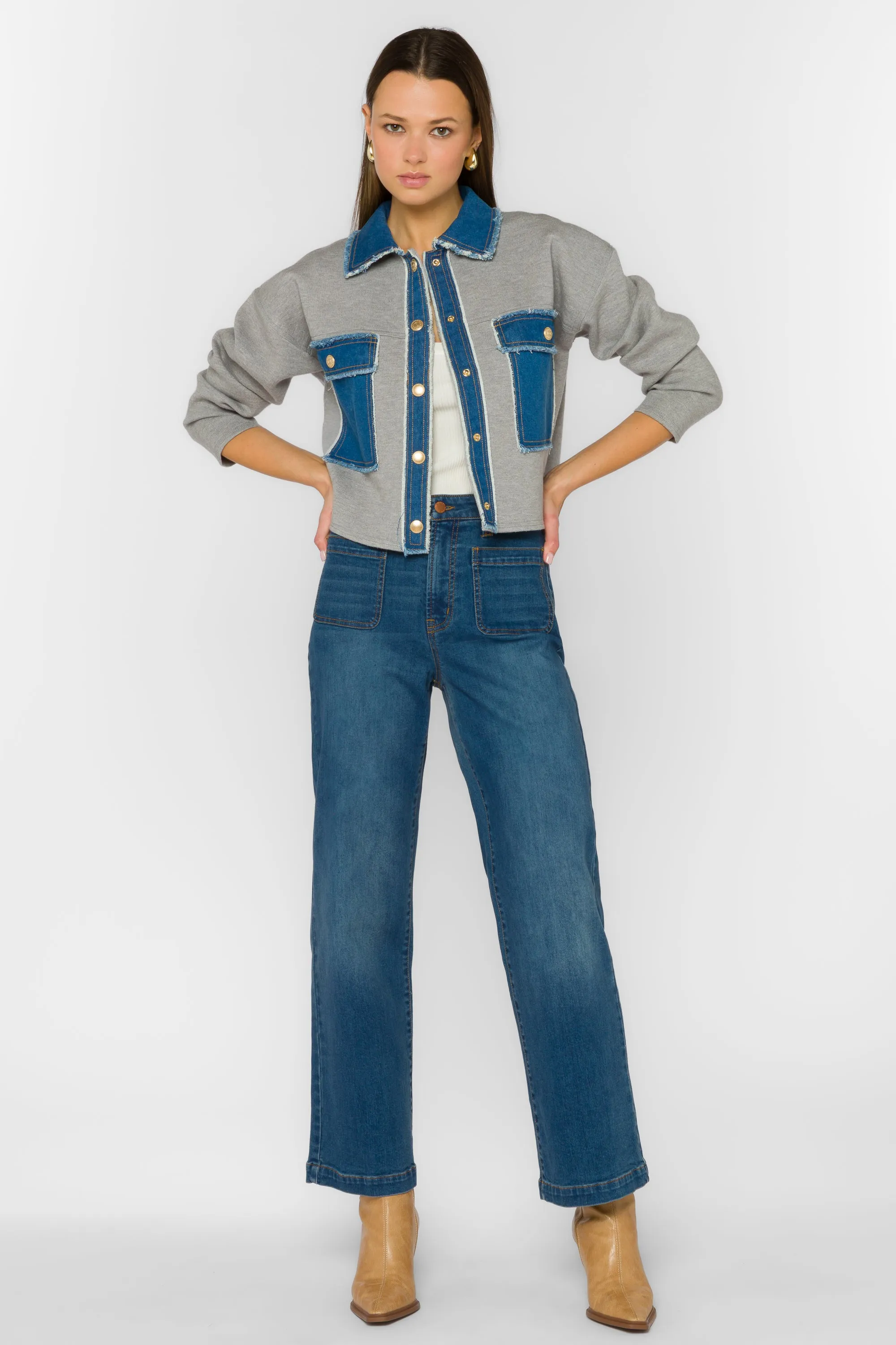 Antonia Grey/Denim Jacket sold by Velvet Heart product image thumbnail 2