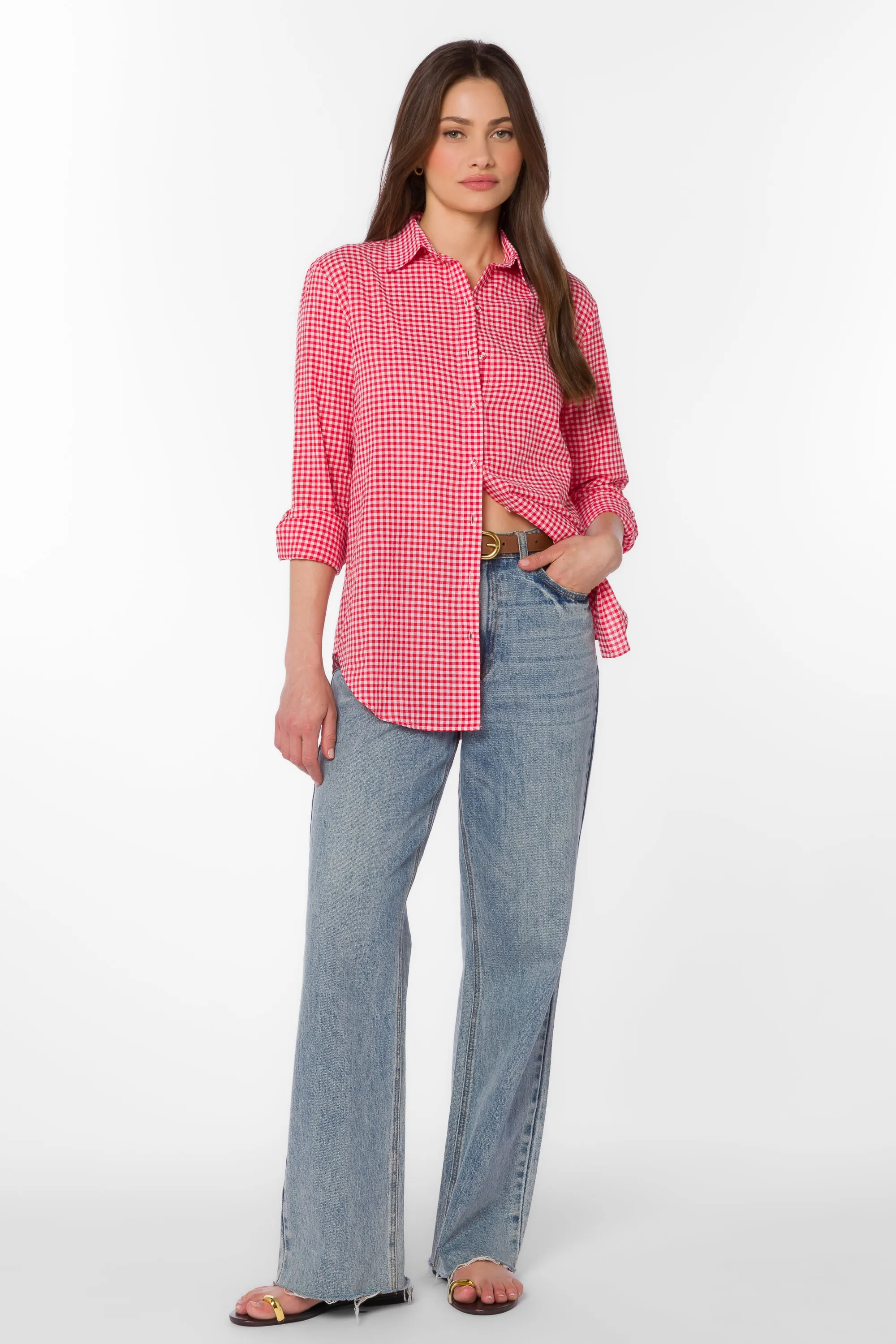Adelynn Cherry Gingham Shirt sold by Velvet Heart product image thumbnail 2