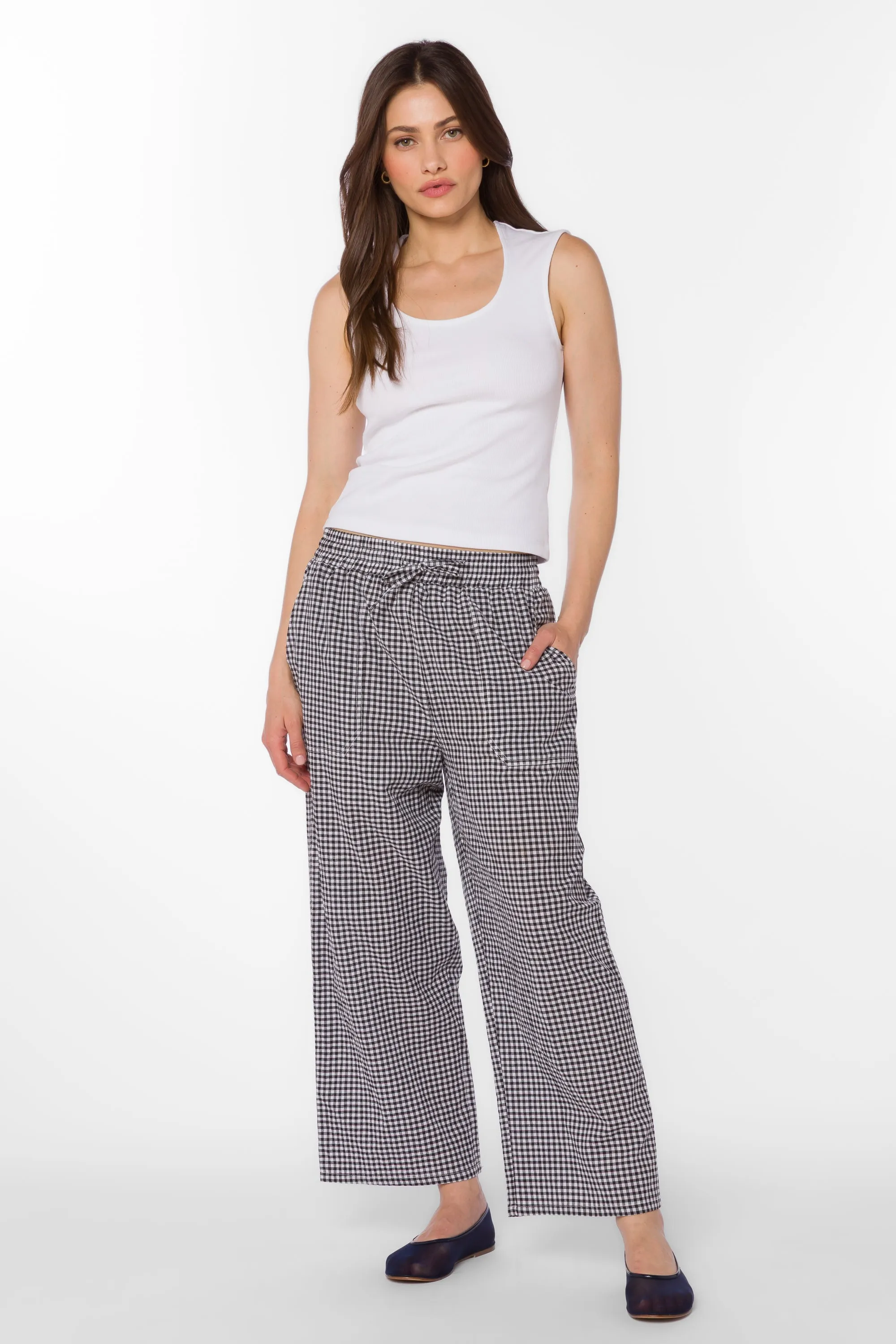 Allie Black Gingham Pants sold by Velvet Heart