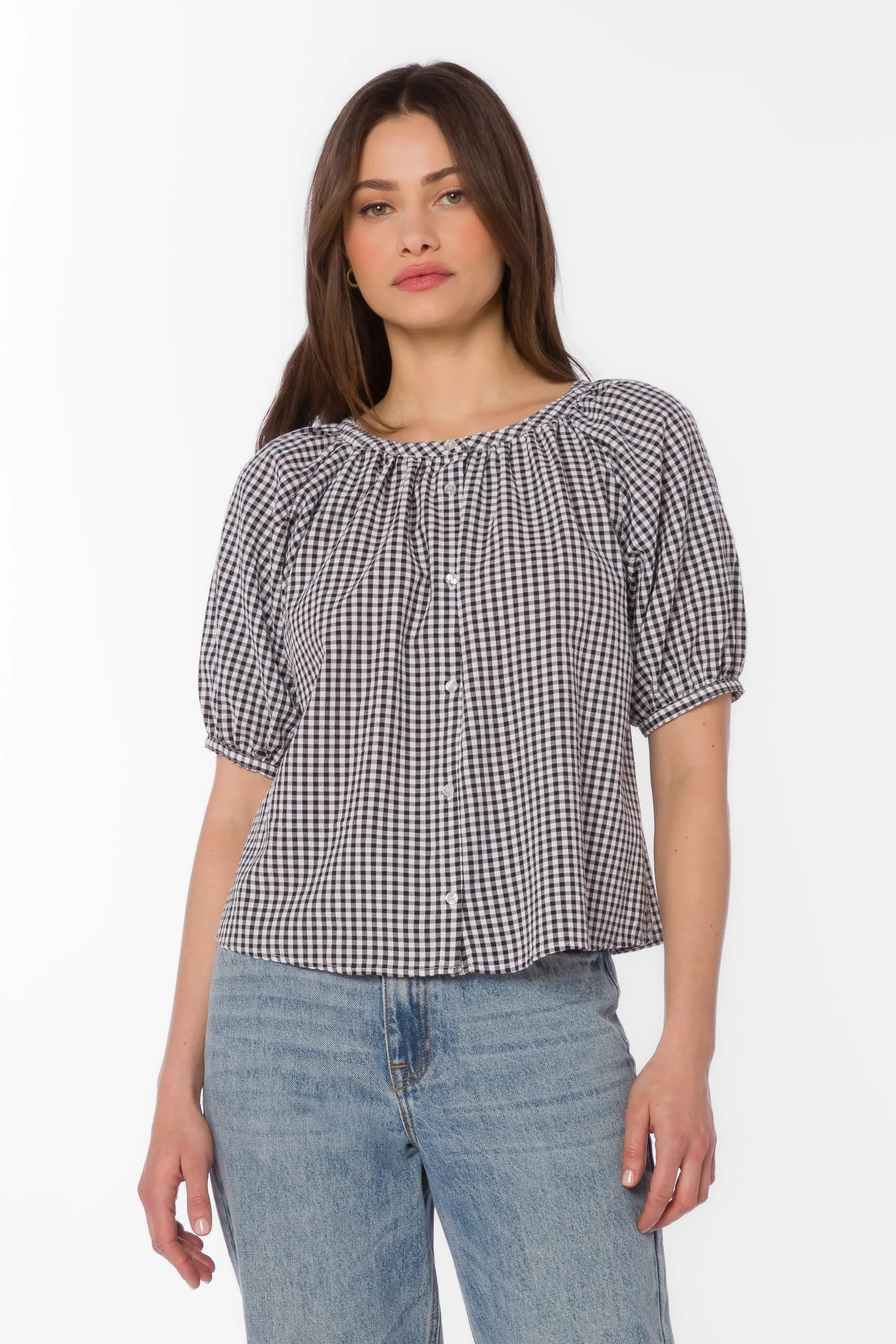 Ottilie Black Gingham Top sold by Velvet Heart product image thumbnail 3