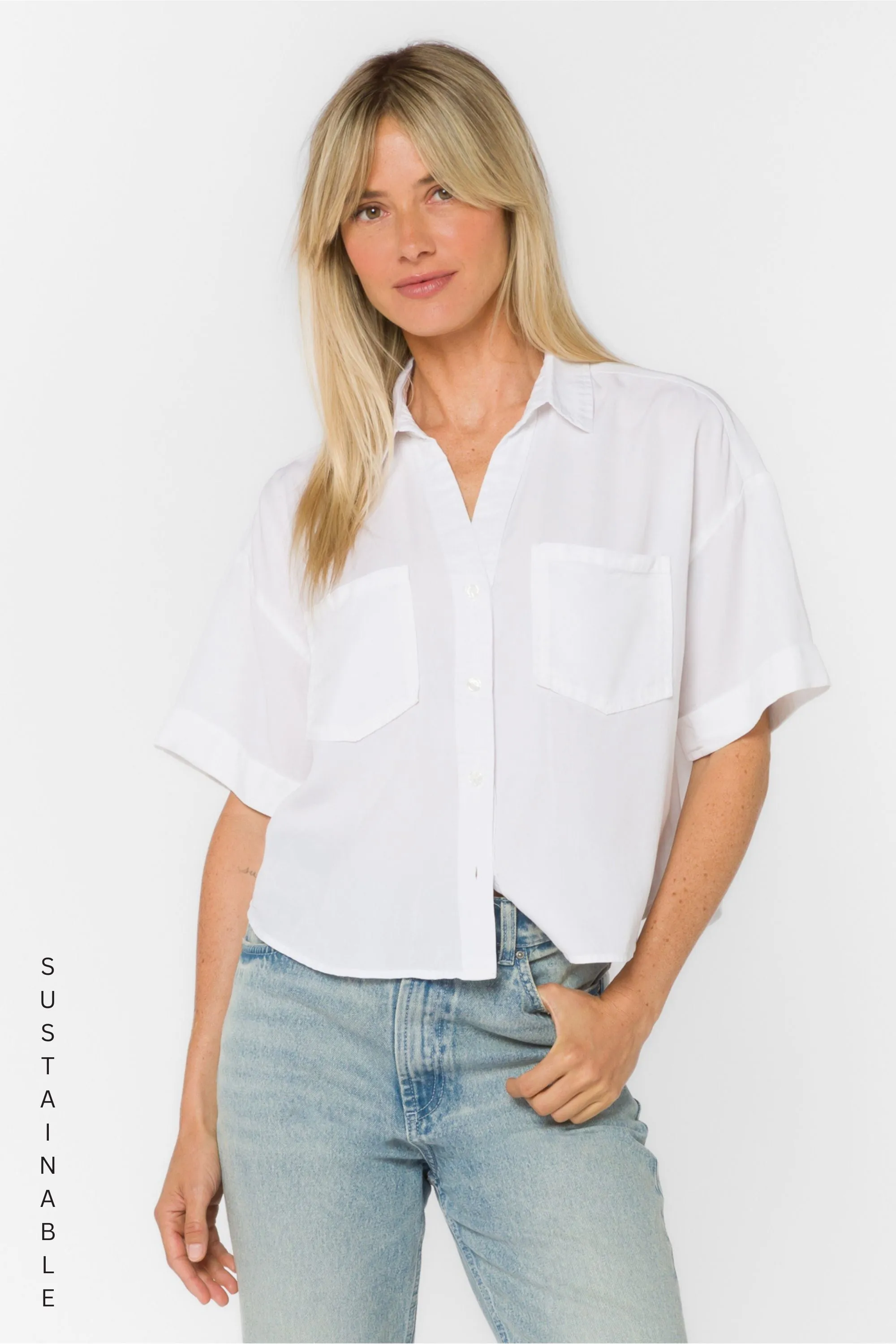 Brandon Optic White Shirt sold by Velvet Heart