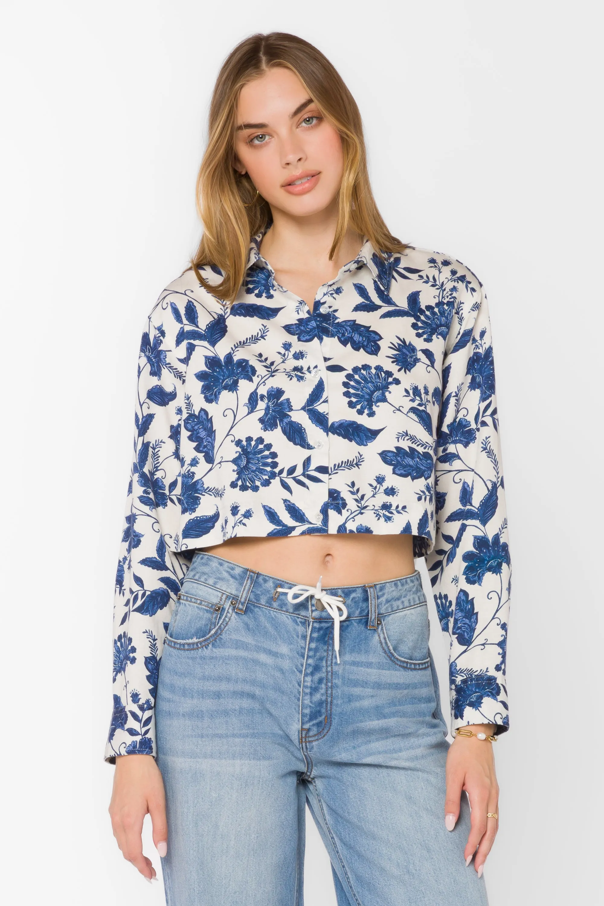 Celestine Blue Floral Shirt sold by Velvet Heart product image thumbnail 4