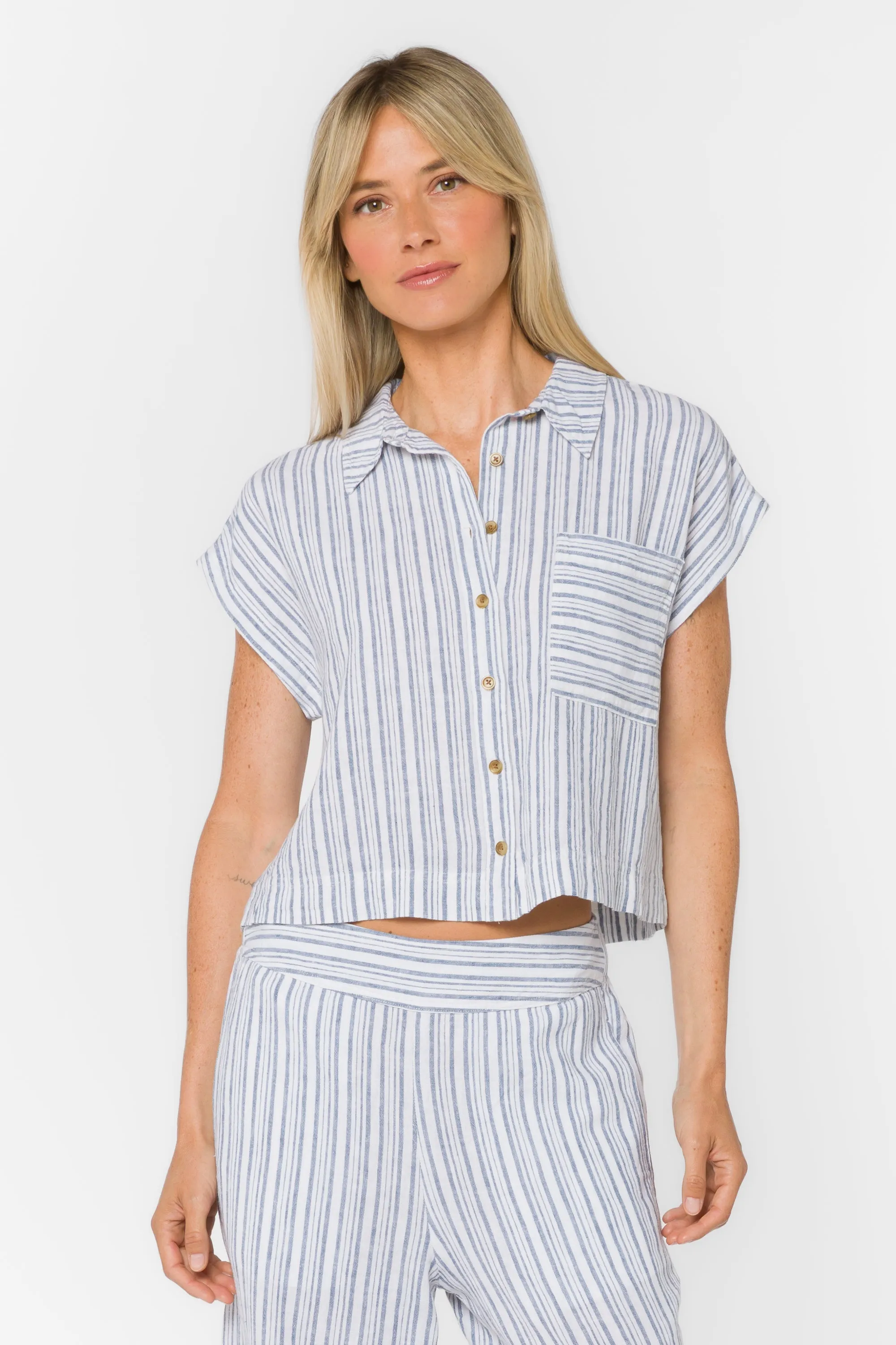 Lucky Blue Stripe Shirt sold by Velvet Heart product image thumbnail 3