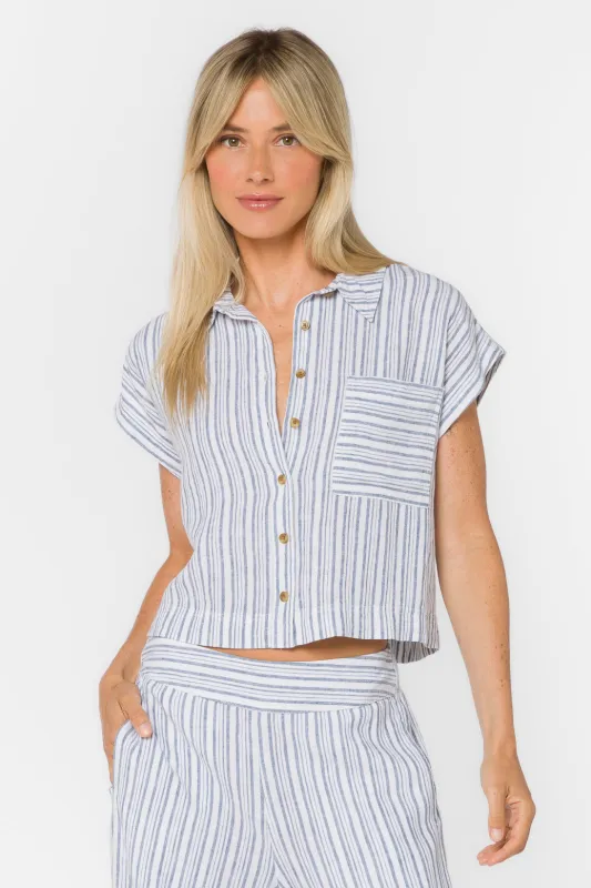 Lucky Blue Stripe Shirt made by Velvet Heart