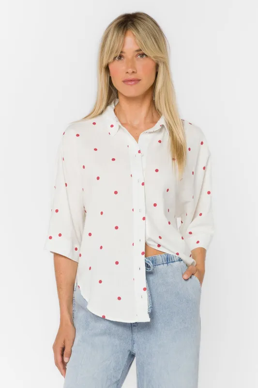Merle Cardinal Dots Shirt made by Velvet Heart