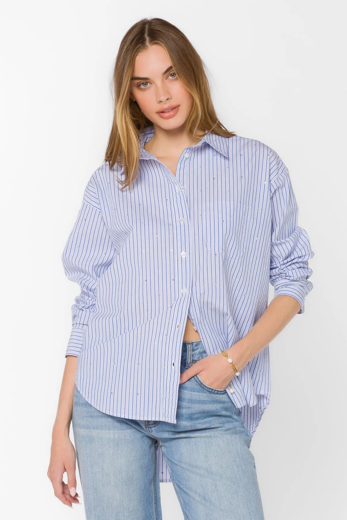 Ricky Blue Stripe Shirt sold by Velvet Heart