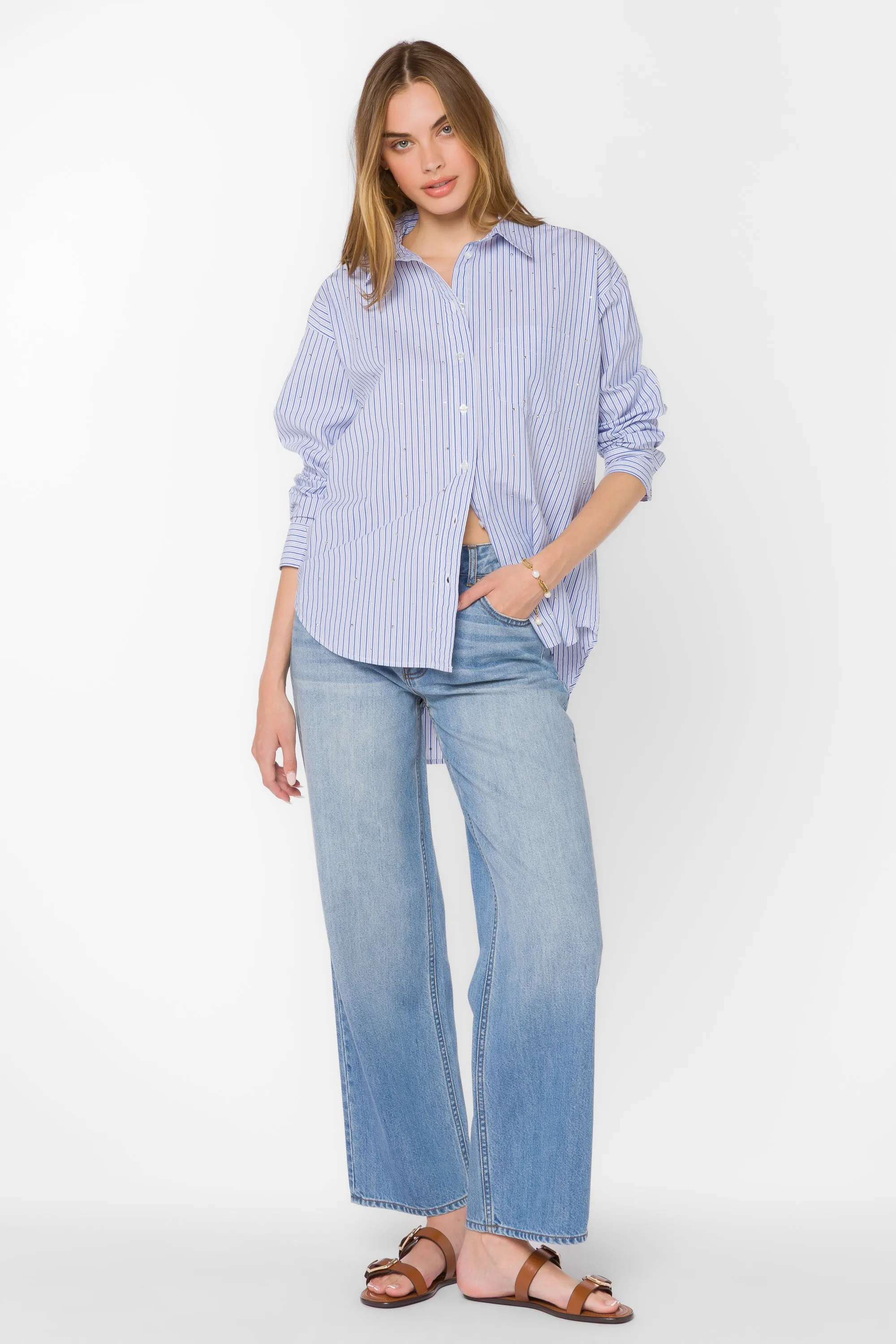 Ricky Blue Stripe Shirt sold by Velvet Heart product image thumbnail 3