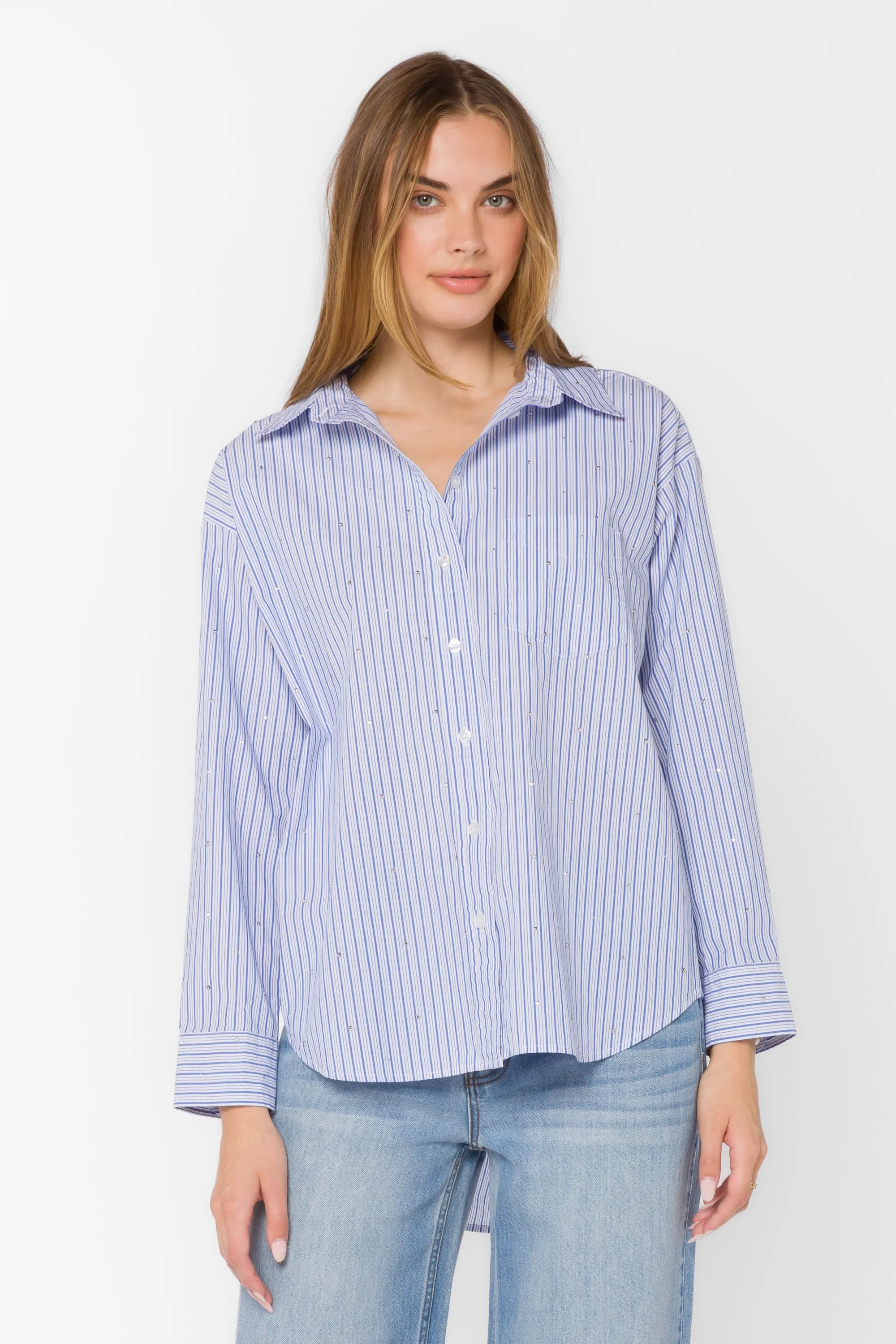 Ricky Blue Stripe Shirt sold by Velvet Heart product image thumbnail 4
