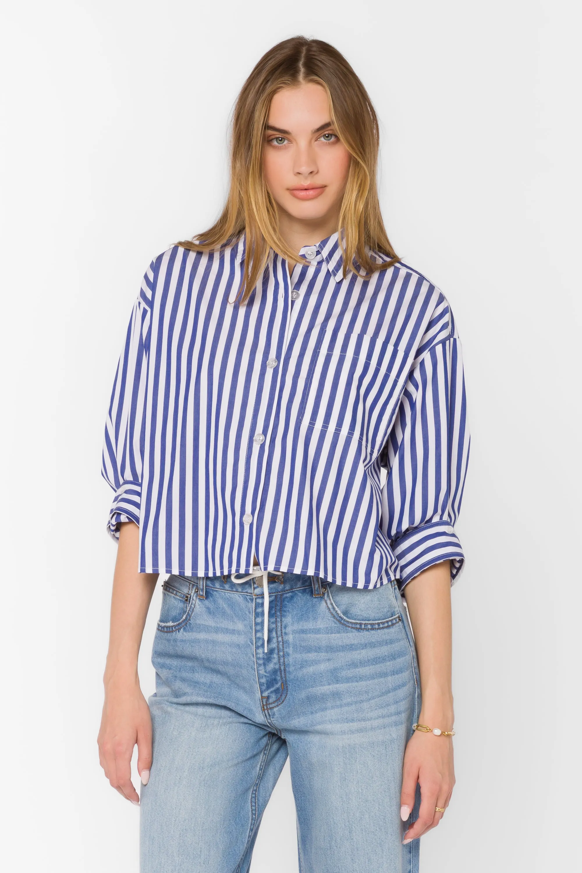 Stormi Blue Stripe Shirt sold by Velvet Heart product image thumbnail 3
