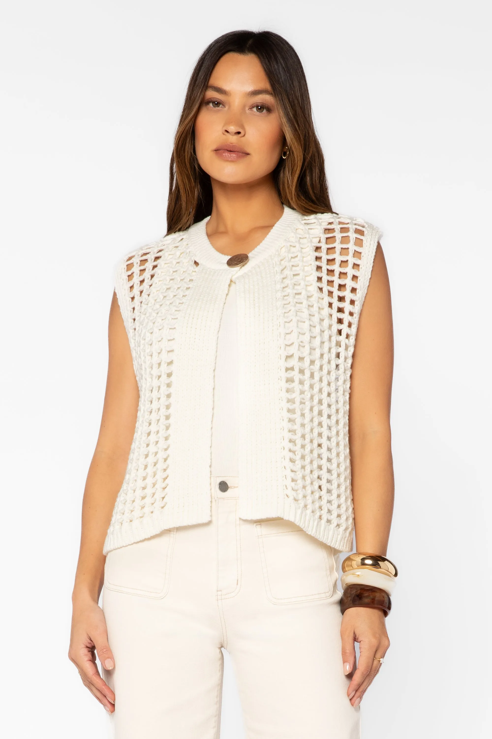 Wren Optic White Vest sold by Velvet Heart product image thumbnail 3