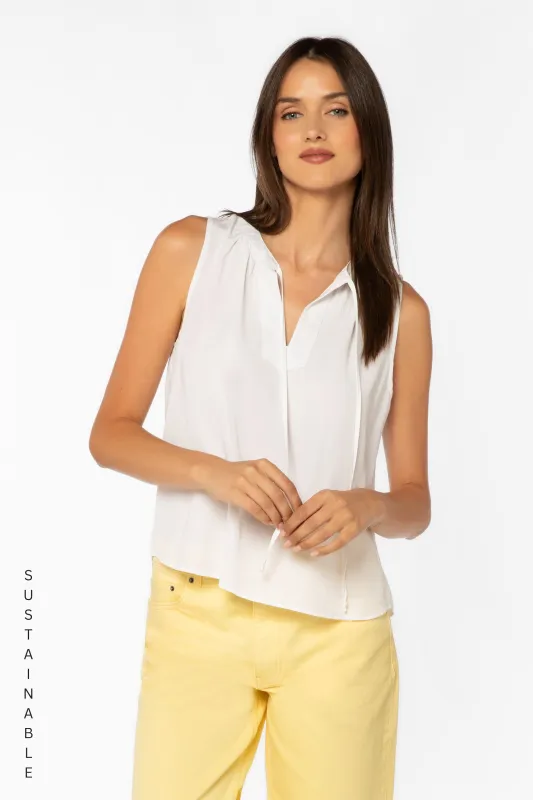 Mireille Optic White Top made by Velvet Heart