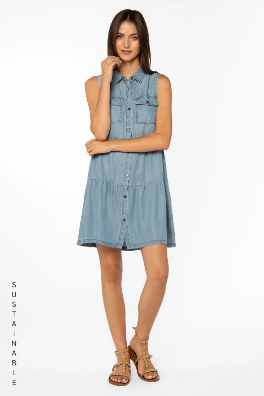Collette Blue Dress made by Velvet Heart