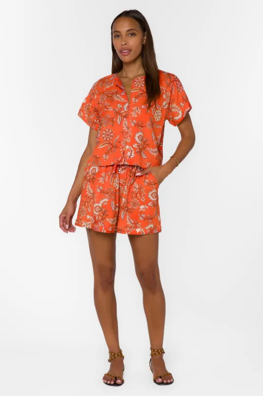 Lyra Orange Blossom Shorts made by Velvet Heart