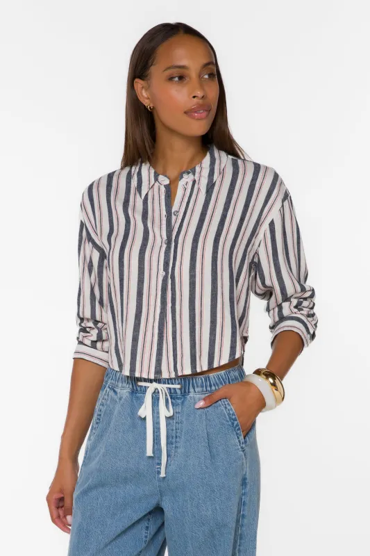 Trinity Blue Stripe Shirt made by Velvet Heart