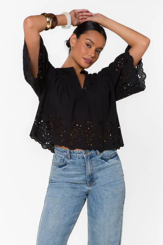 Annika Black Top made by Velvet Heart