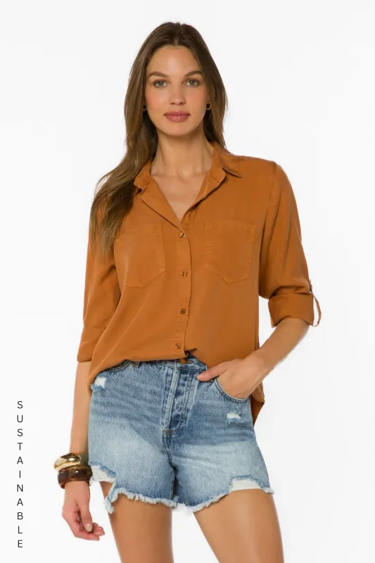 Sirena Cocoa Shirt made by Velvet Heart