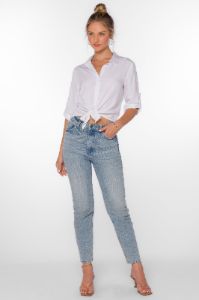 Solange Optic White Waist Tie Top sold by Velvet Heart