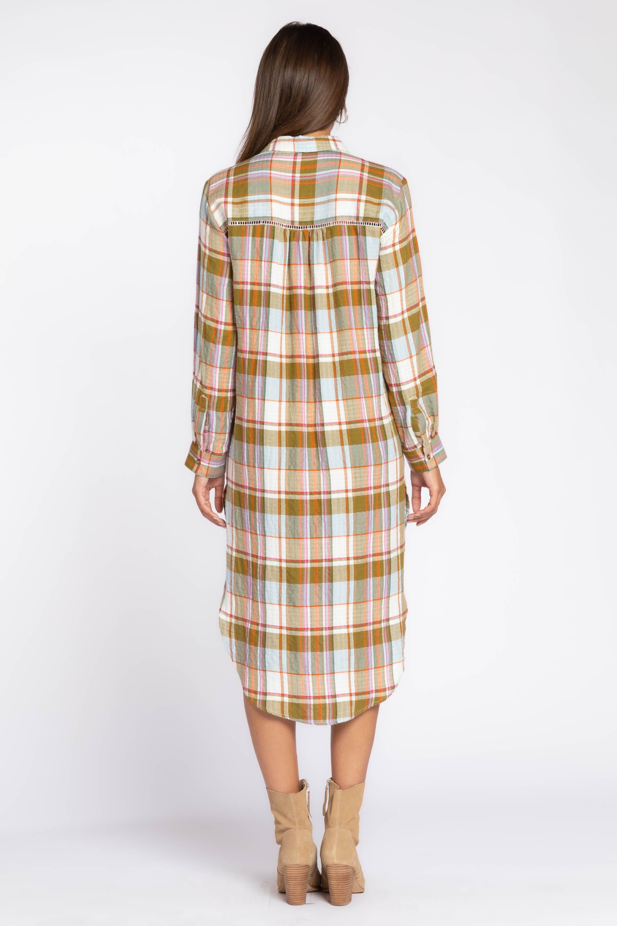 Emerson Olive Plaid Duster sold by Velvet Heart product image thumbnail 6