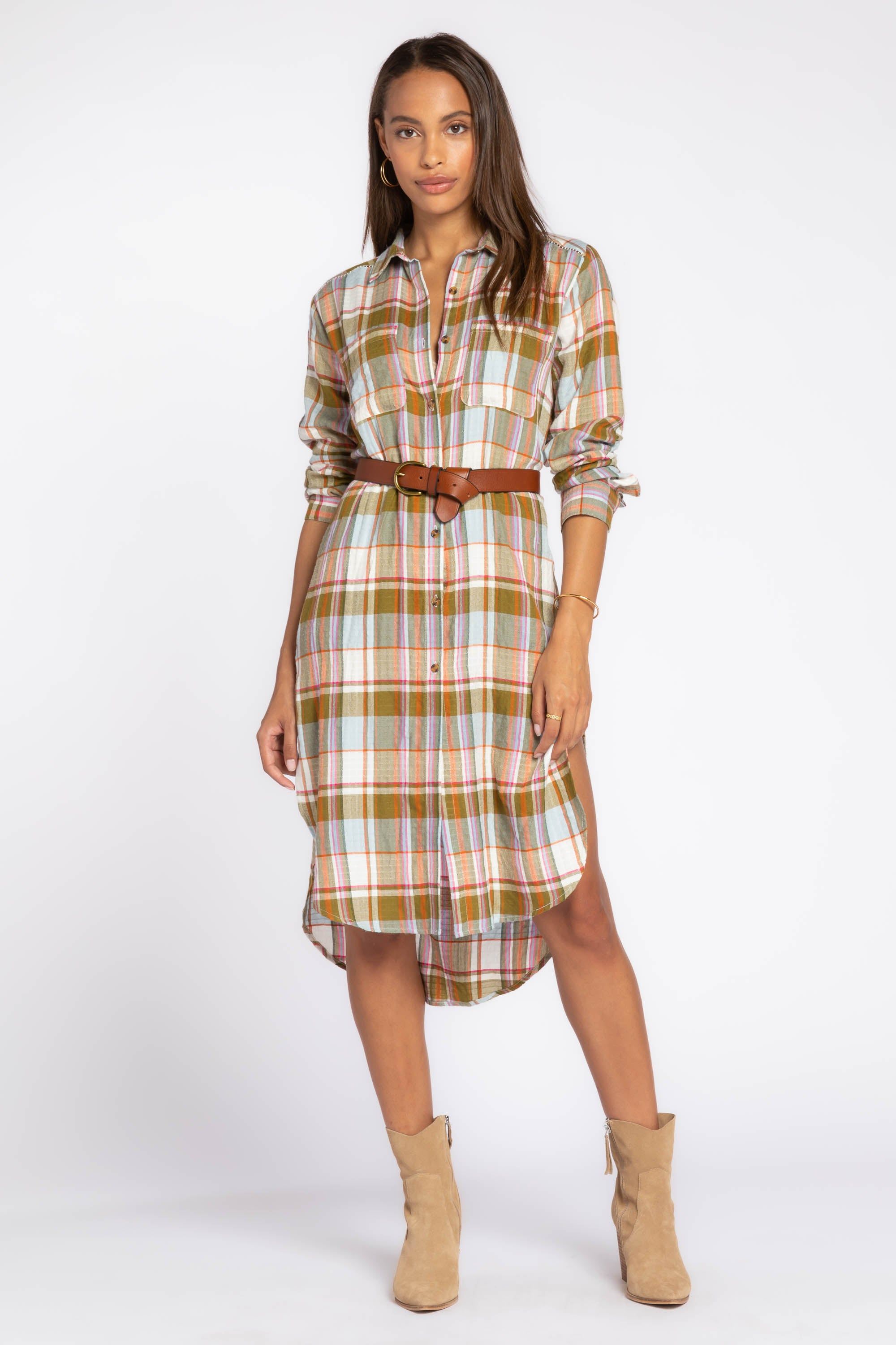 Emerson Olive Plaid Duster sold by Velvet Heart product image thumbnail 3