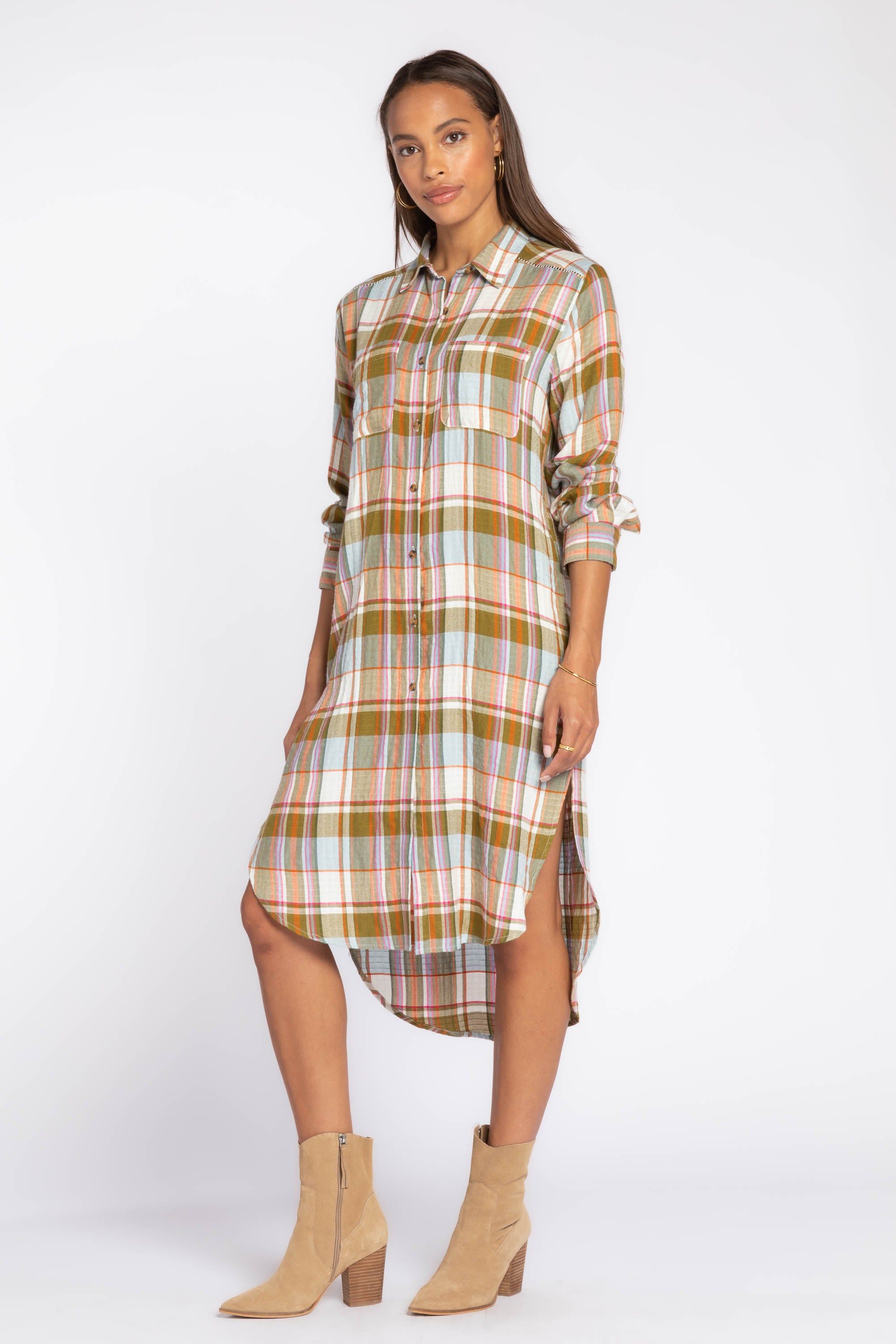 Emerson Olive Plaid Duster sold by Velvet Heart product image thumbnail 5