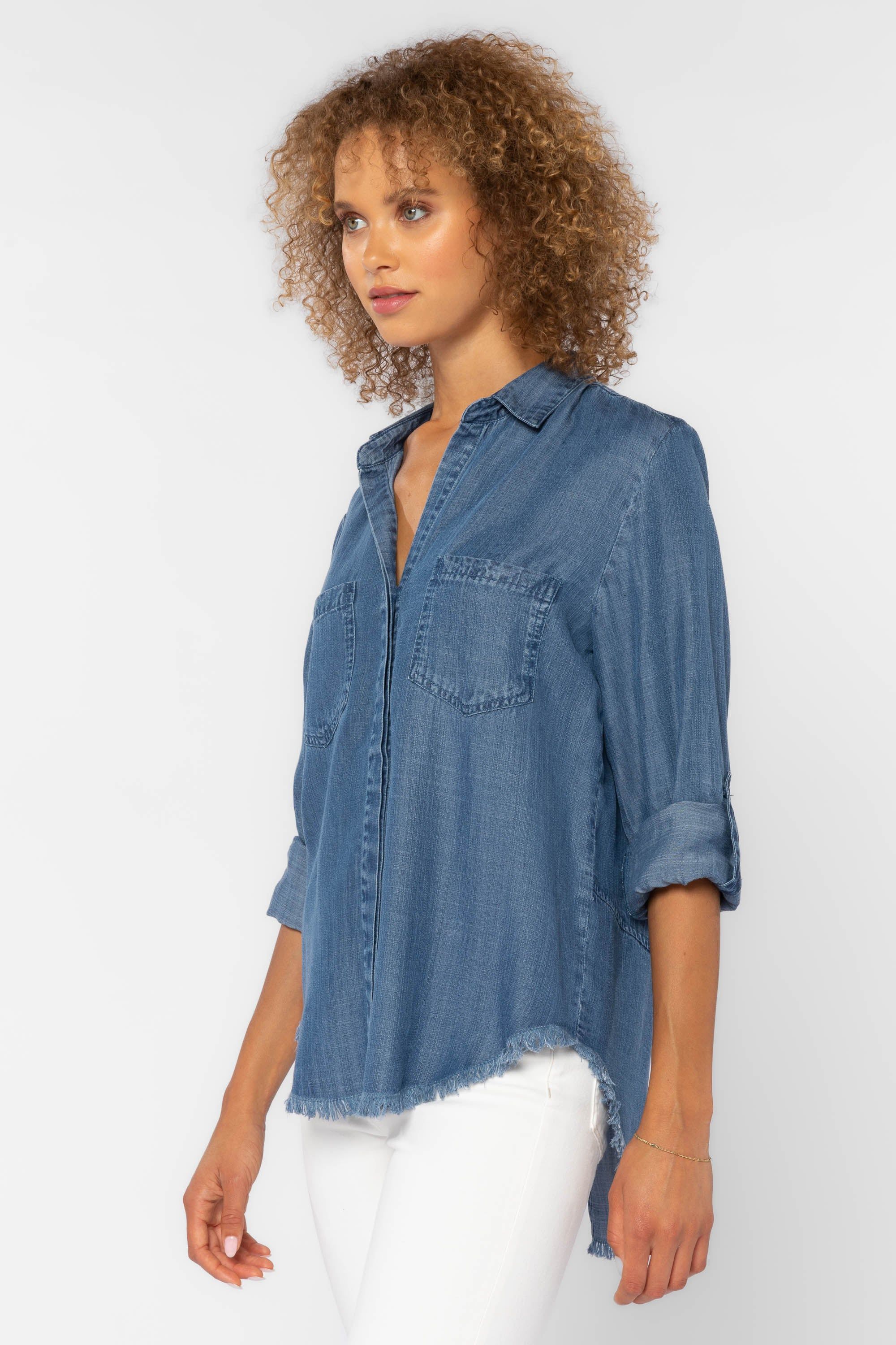 Riley Frayed Blue Denim Shirt sold by Velvet Heart product image thumbnail 3