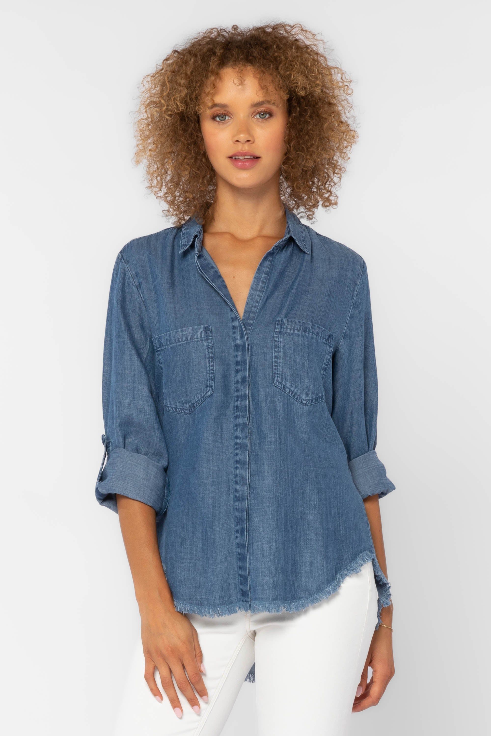 Riley Frayed Blue Denim Shirt sold by Velvet Heart product image thumbnail 2