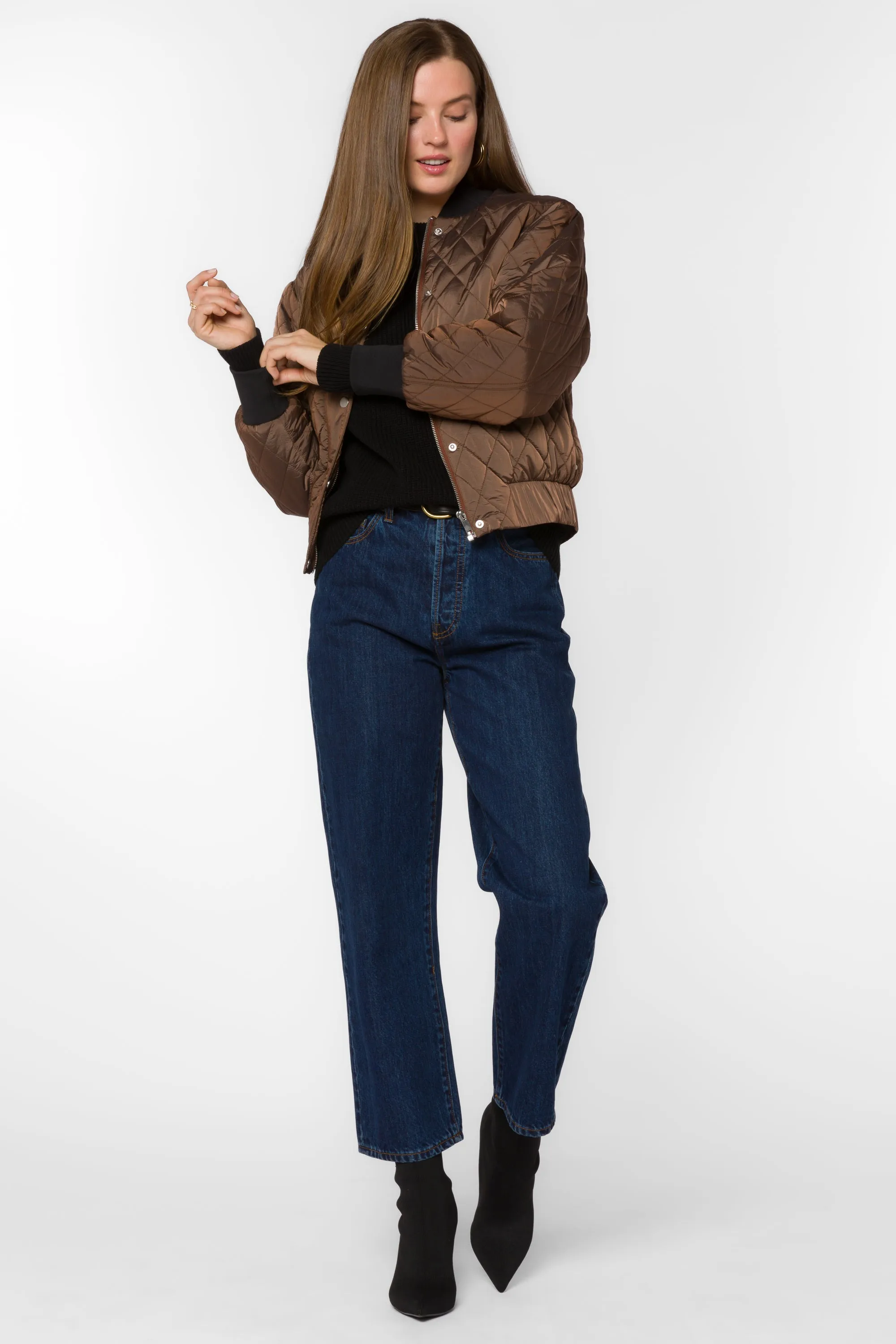 Sakura Brown Bomber Jacket sold by Velvet Heart product image thumbnail 3