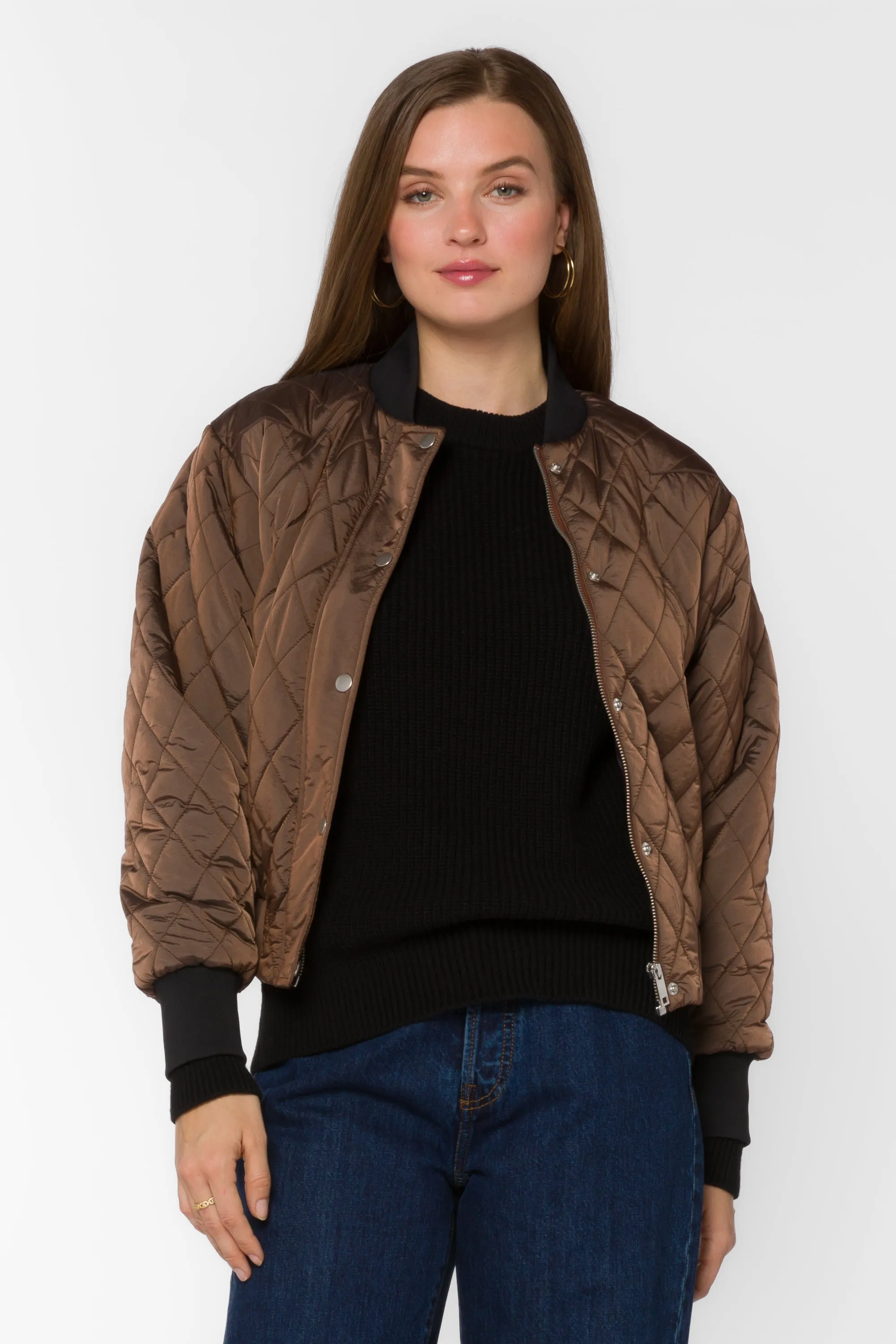 Sakura Brown Bomber Jacket sold by Velvet Heart product image thumbnail 5