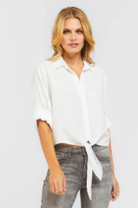 Solange White Waist Tie Top sold by Velvet Heart