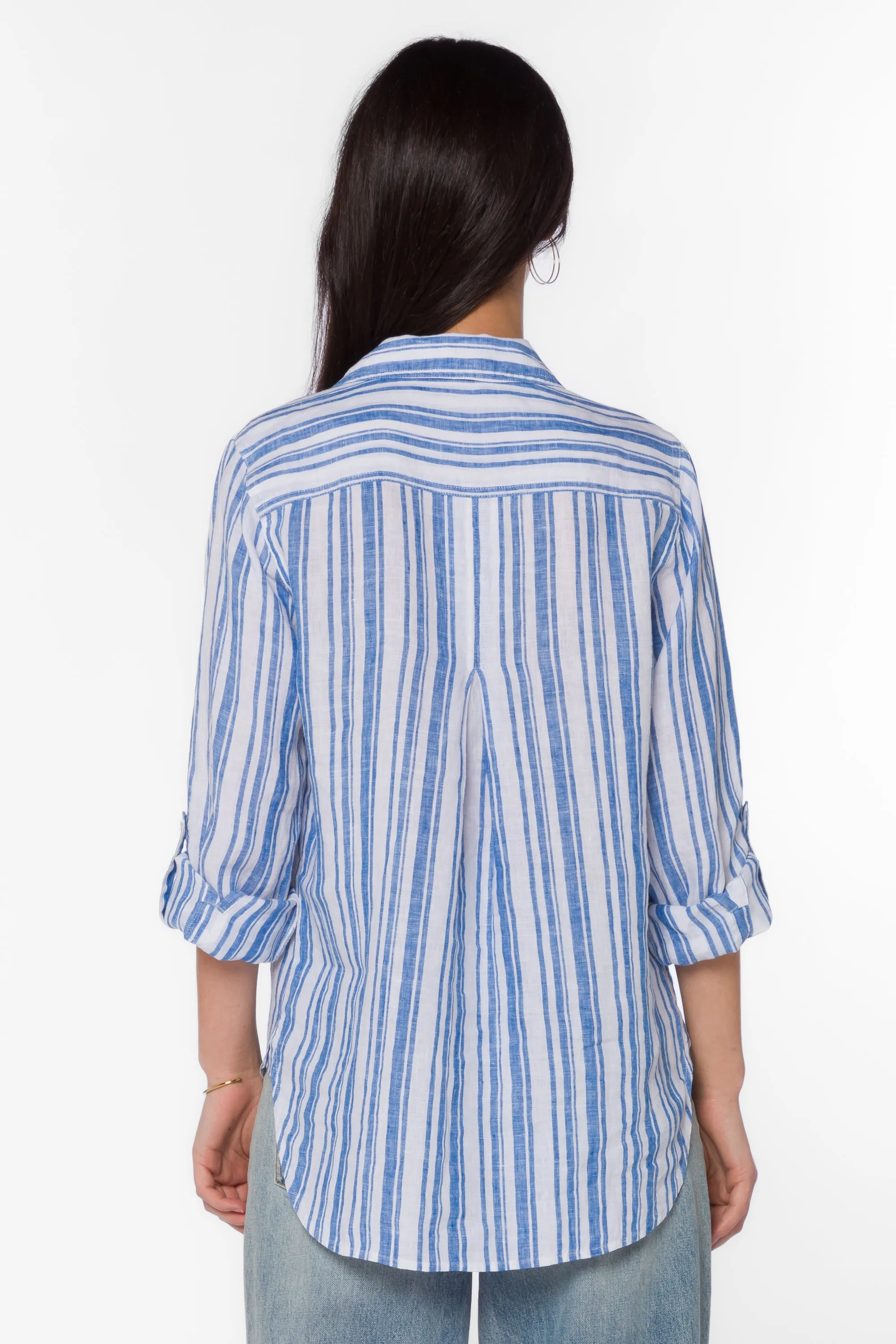 Elisa Blue Stripe Shirt sold by Velvet Heart product image thumbnail 4