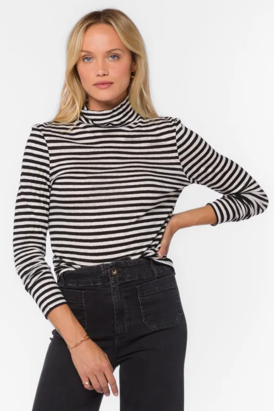 Devone Black White Stripe Top sold by Velvet Heart