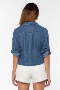 Solange Blue Calva Waist Tie Top sold by Velvet Heart