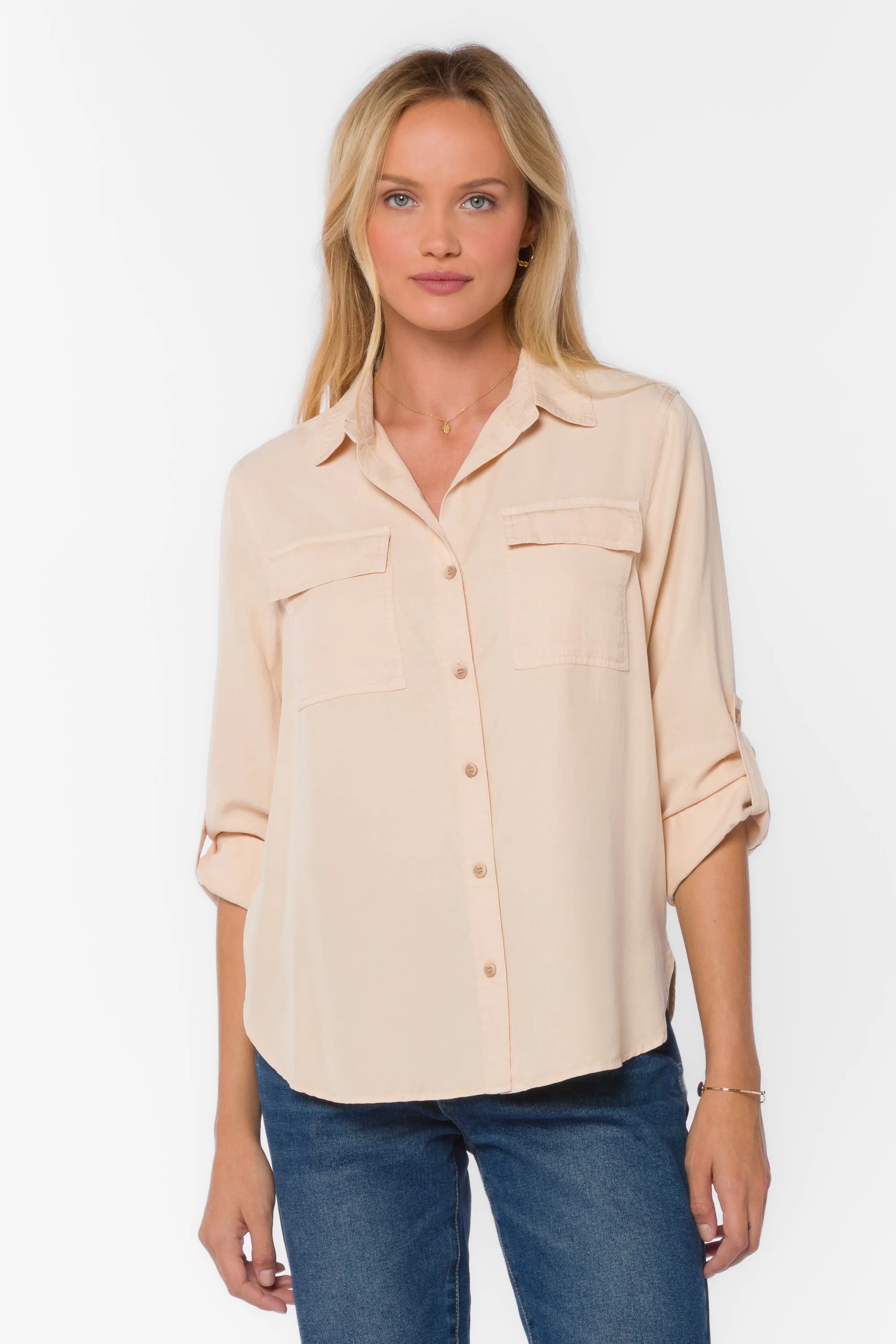 Talma Flax Beige Shirt sold by Velvet Heart product image thumbnail 3