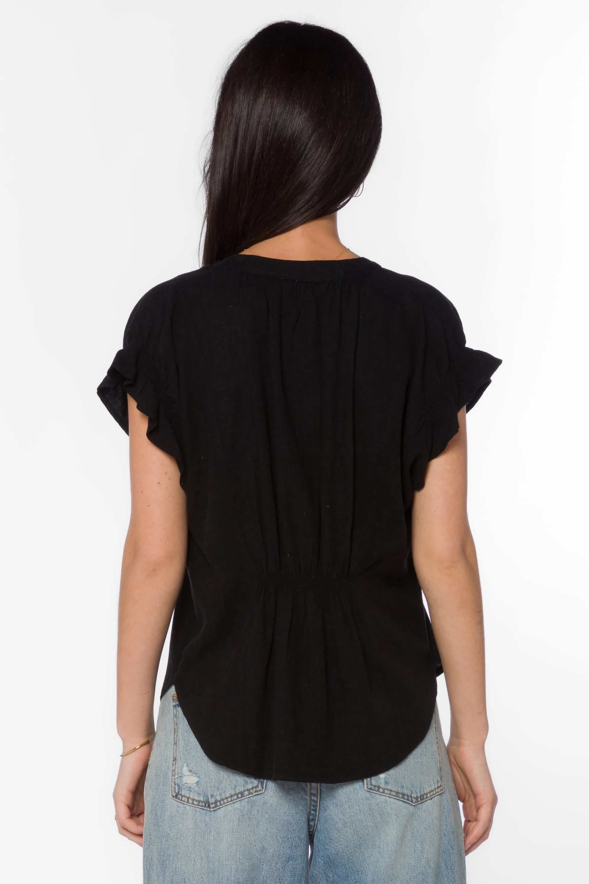 Avery Black Linen Top sold by Velvet Heart product image thumbnail 4