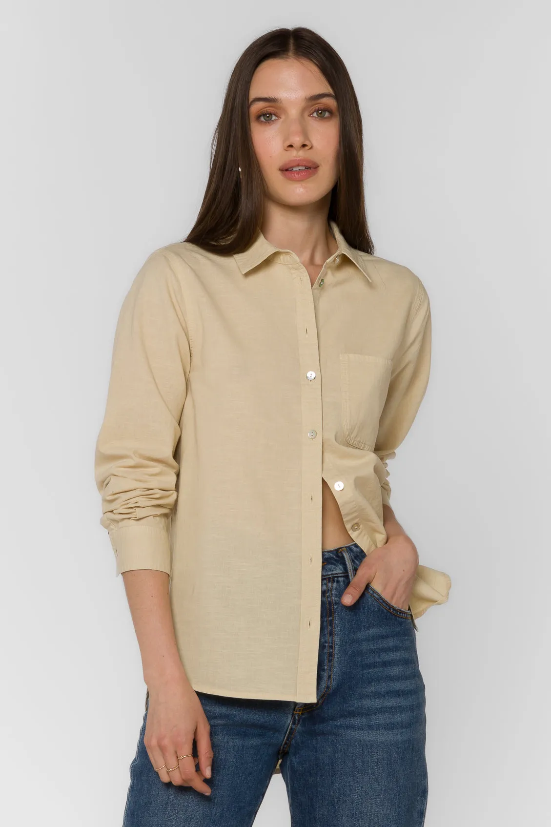 Bennett Beige Shirt sold by Velvet Heart