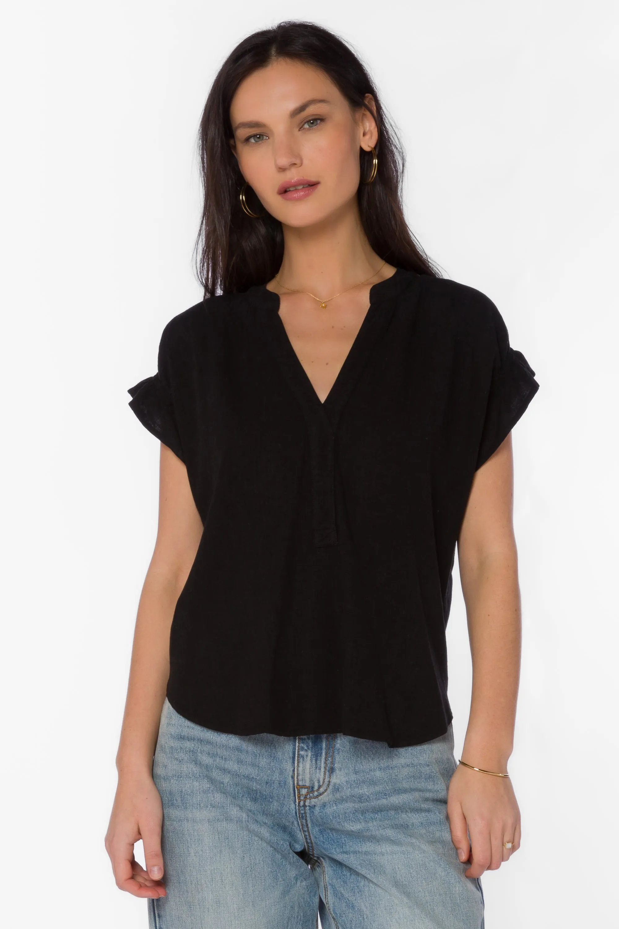 Avery Black Linen Top sold by Velvet Heart product image thumbnail 3