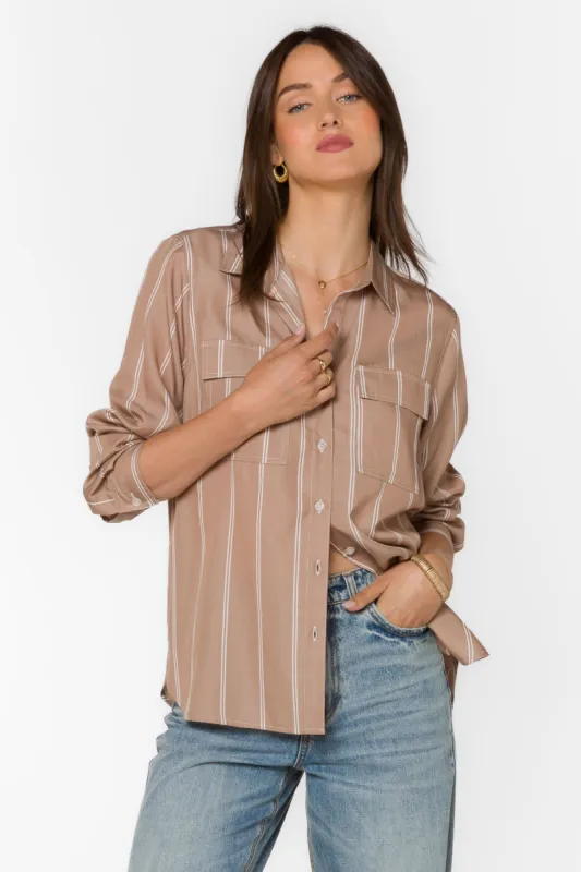 Talma Praline Stripe Shirt sold by Velvet Heart