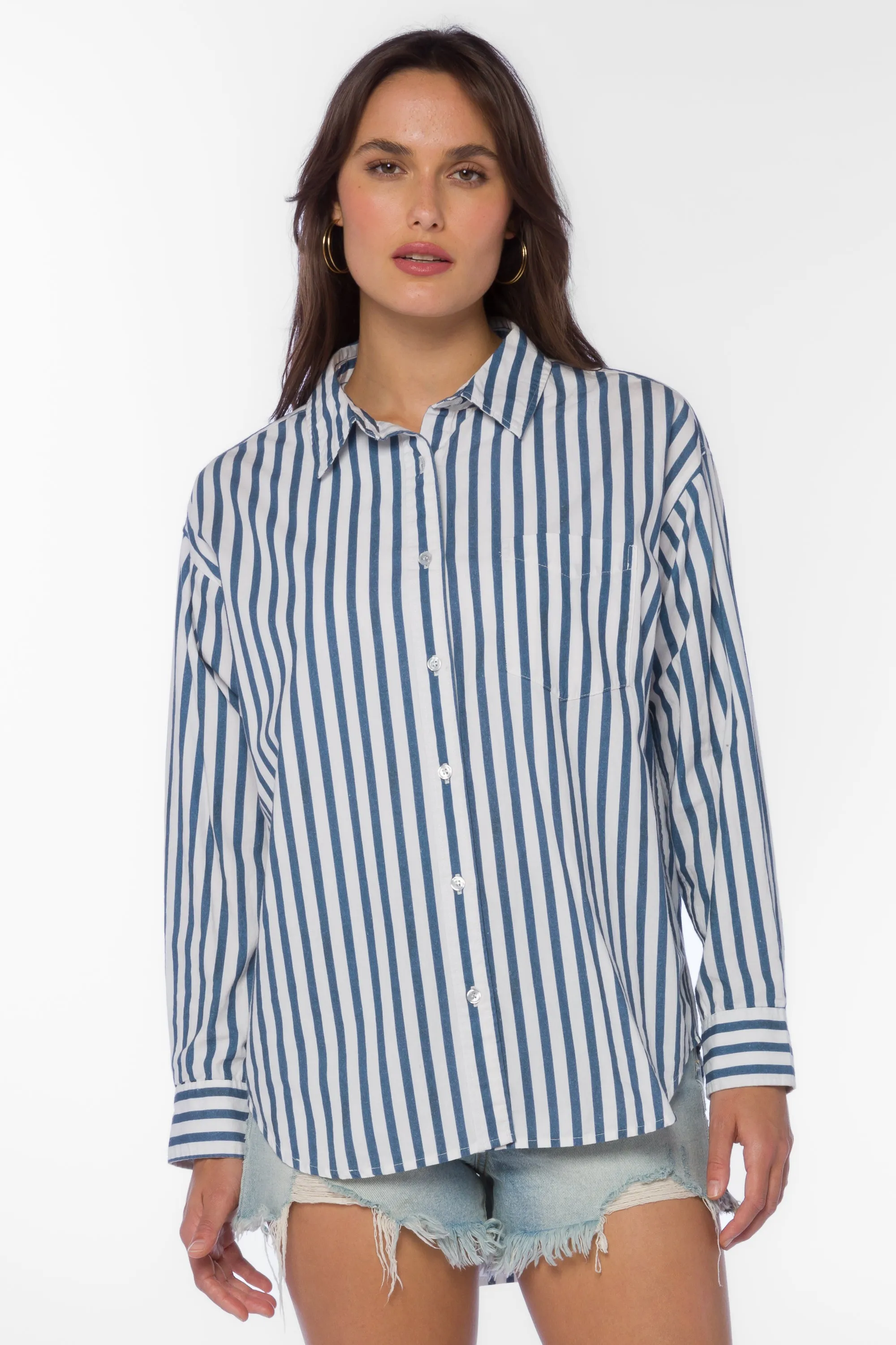 Ricky Navy Stripe Shirt sold by Velvet Heart product image thumbnail 5