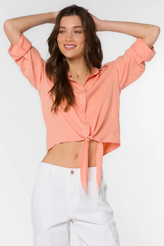 Solange Light Coral Top sold by Velvet Heart