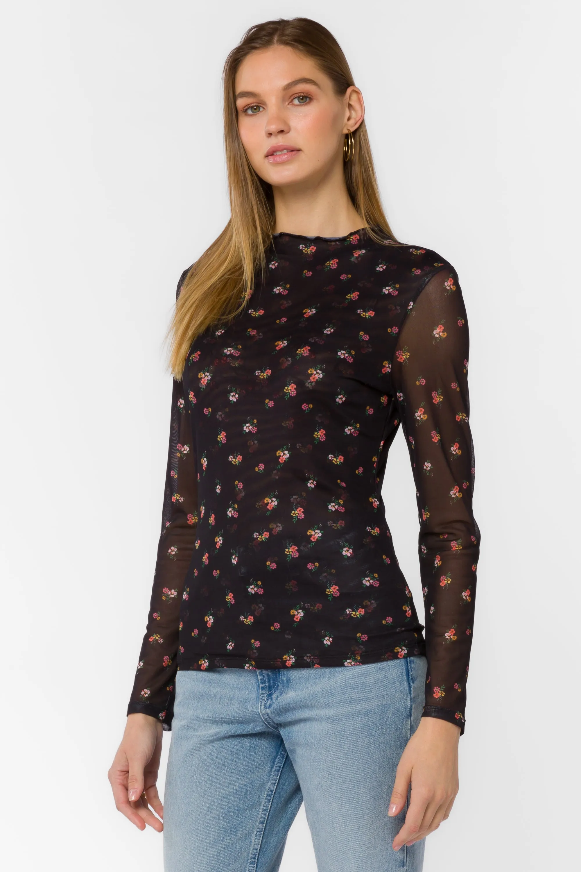Devone Black Ditsy Floral Top sold by Velvet Heart product image thumbnail 4