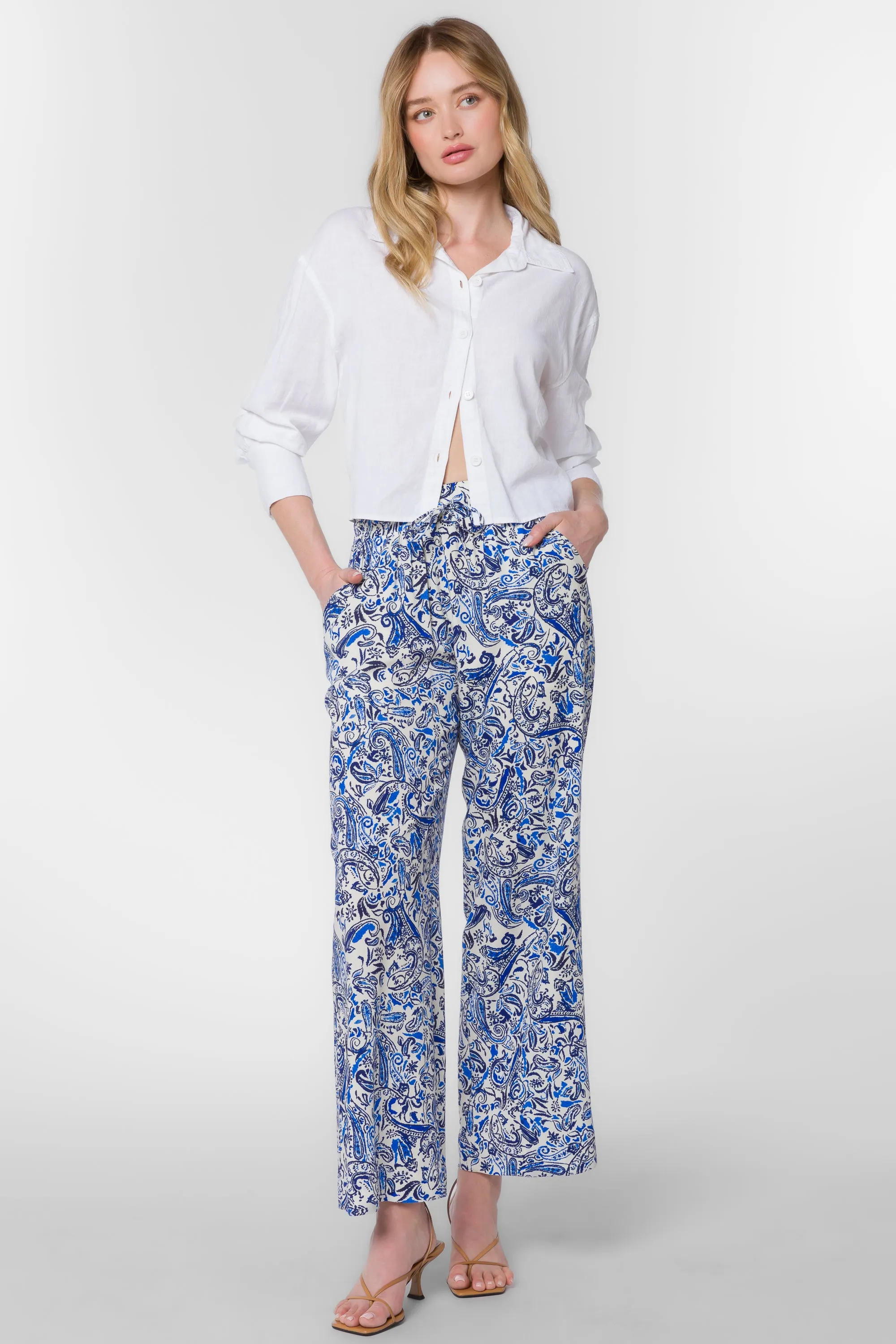 Wendy Blue Paisley Pants sold by Velvet Heart