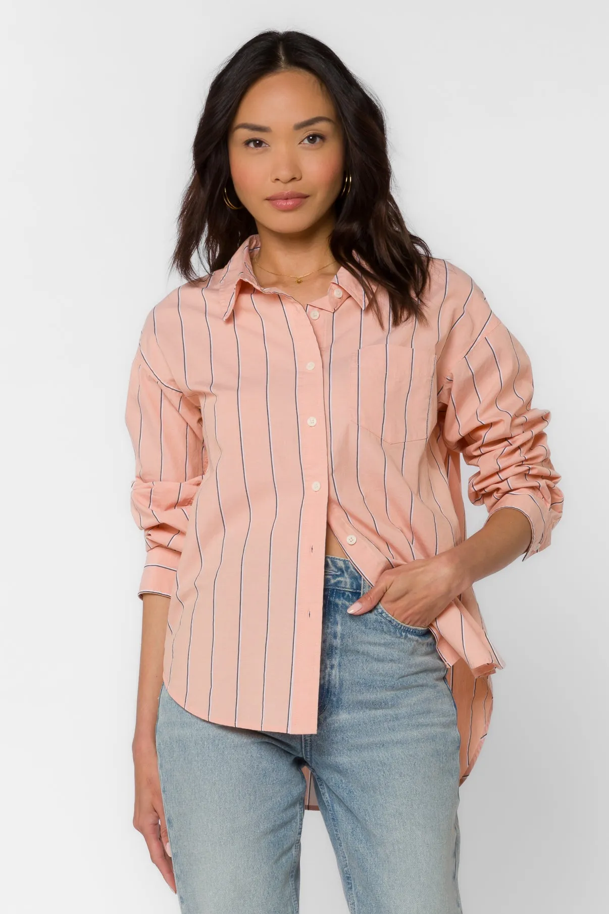 Randall Peach Stripe Shirt sold by Velvet Heart