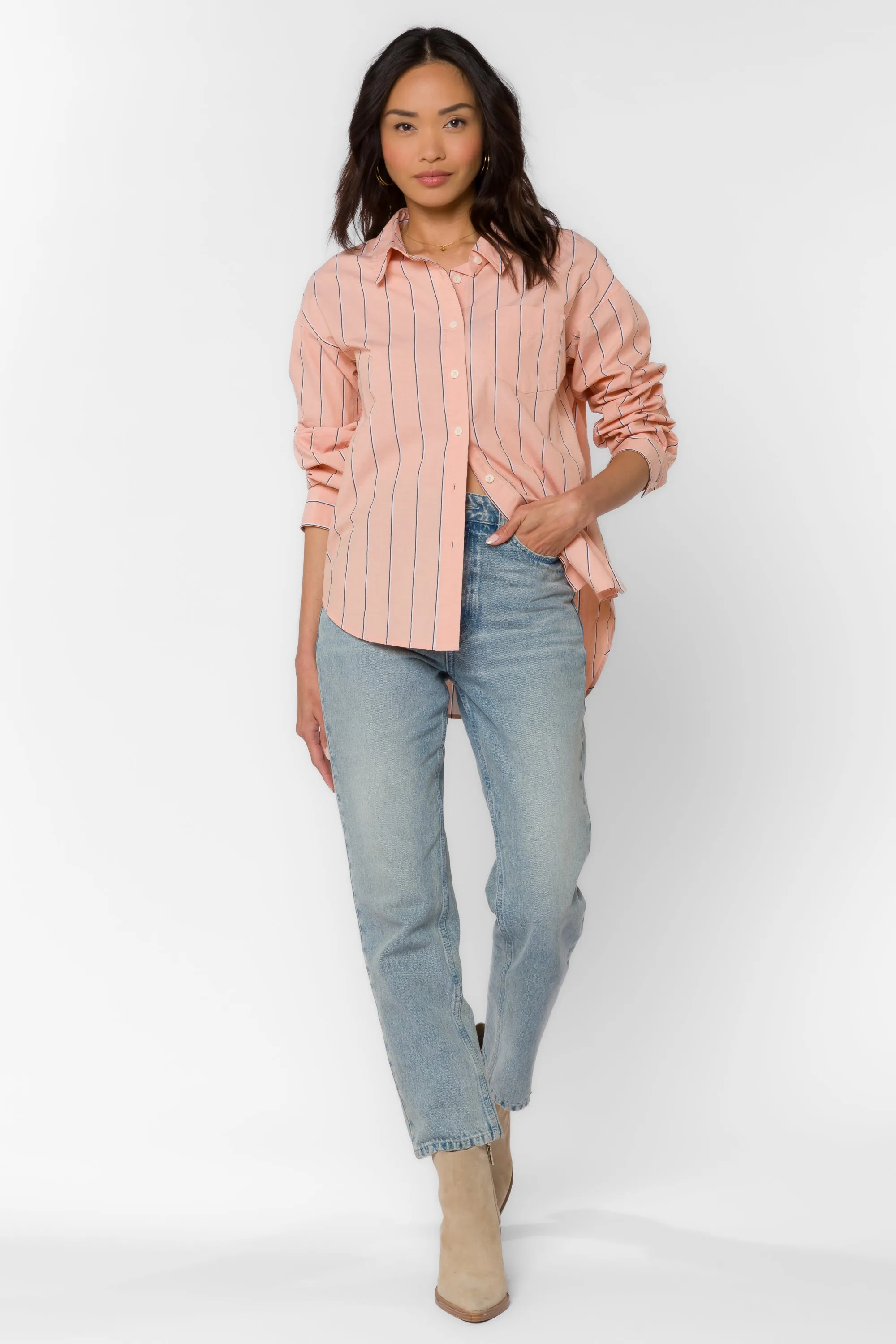 Randall Peach Stripe Shirt sold by Velvet Heart product image thumbnail 4